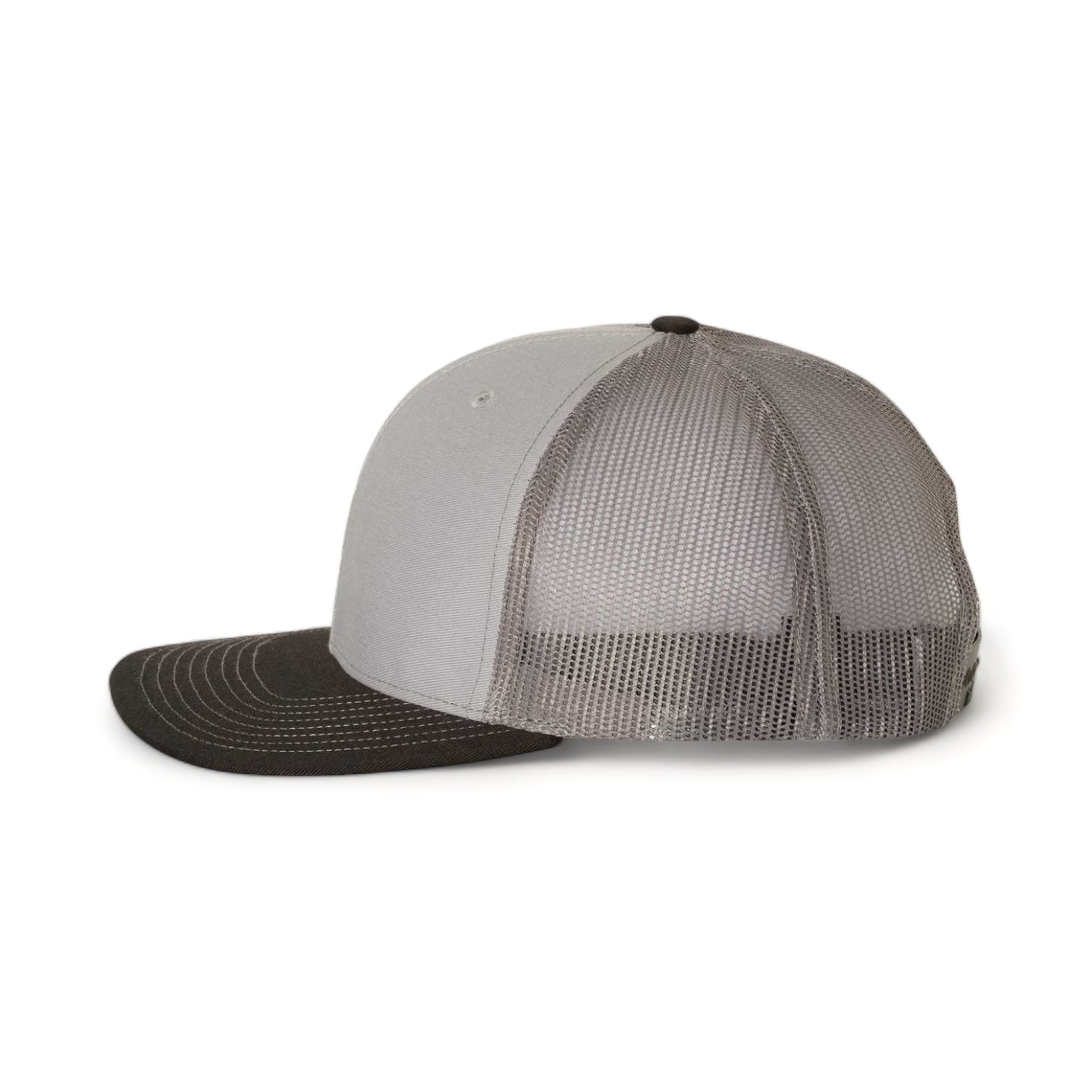 Side view of Richardson 112 custom hat in grey, charcoal and black