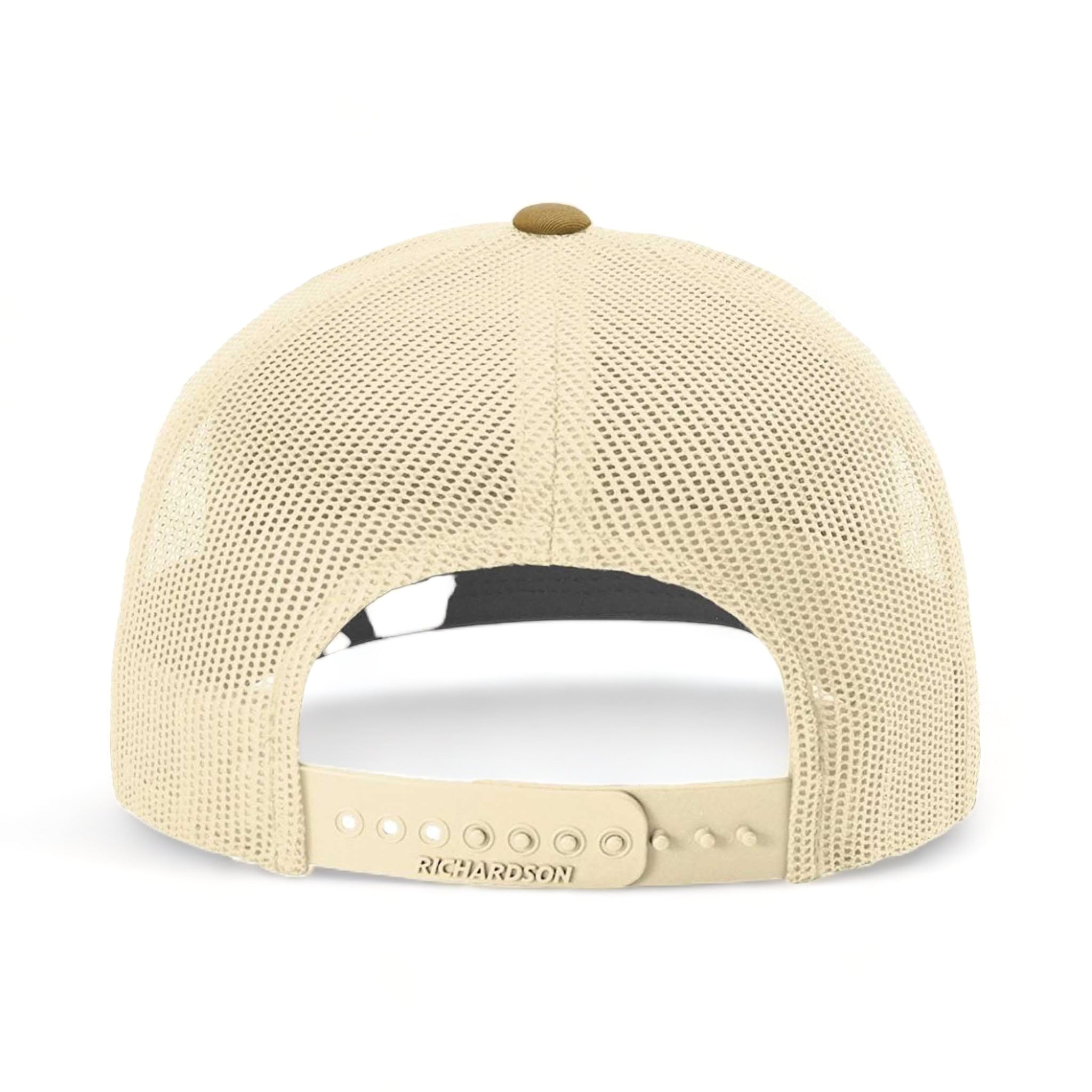 Back view of Richardson 112 custom hat in heather grey, birch and amber gold