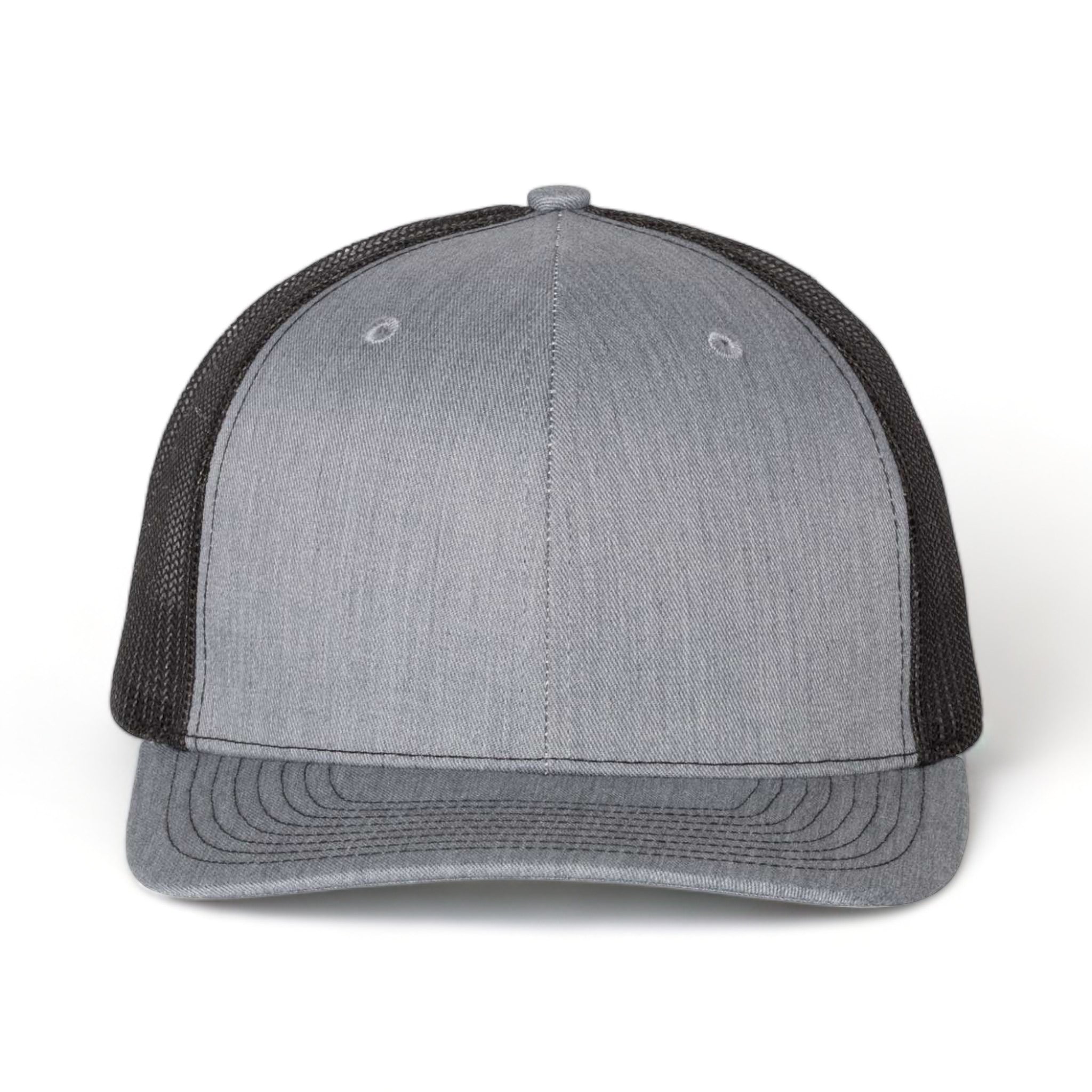Front view of Richardson 112 custom hat in heather grey and black