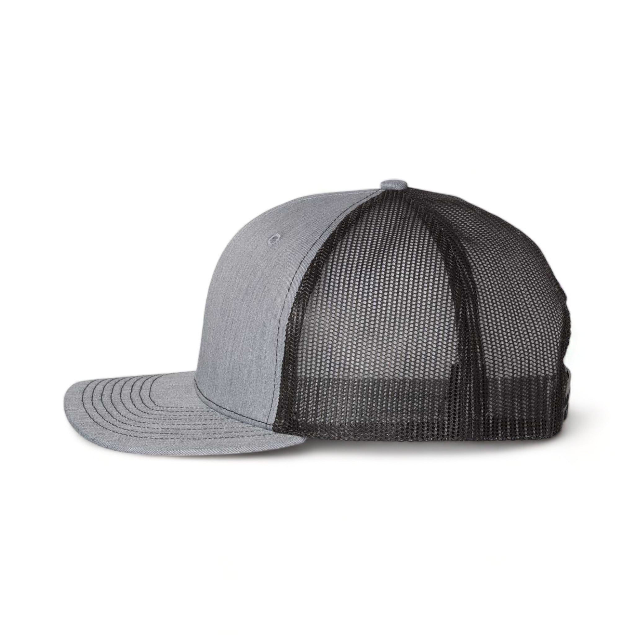 Side view of Richardson 112 custom hat in heather grey and black