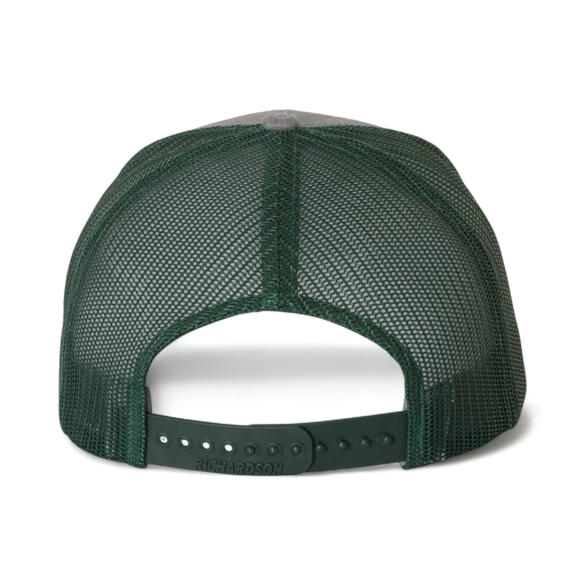 Back view of Richardson 112 custom hat in heather grey and dark green