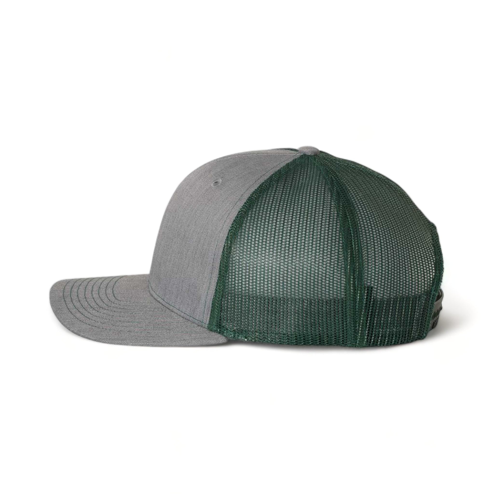 Side view of Richardson 112 custom hat in heather grey and dark green
