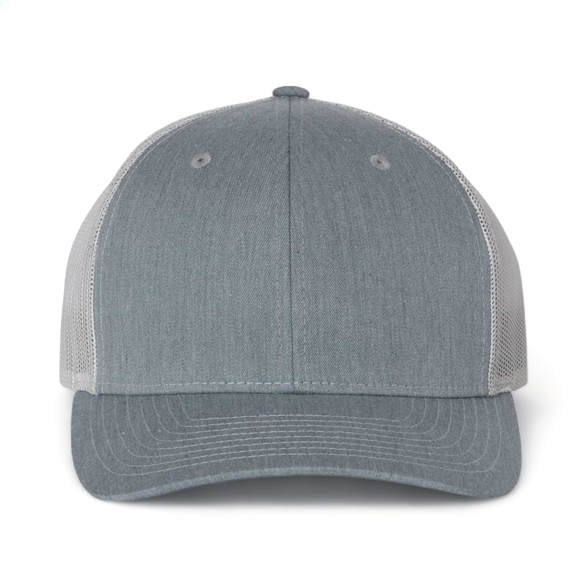 Front view of Richardson 112 custom hat in heather grey and light grey