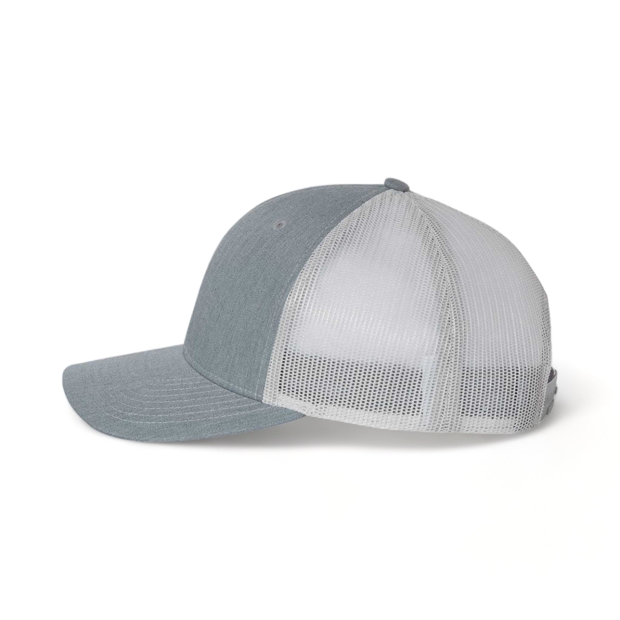 Side view of Richardson 112 custom hat in heather grey and light grey