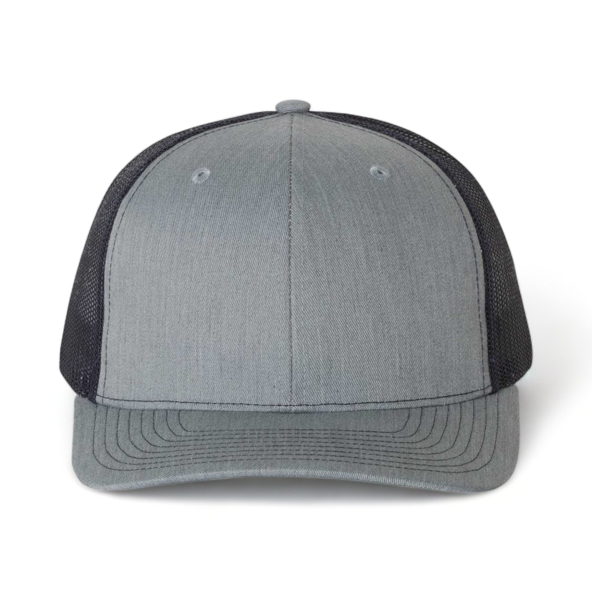 Front view of Richardson 112 custom hat in heather grey and navy