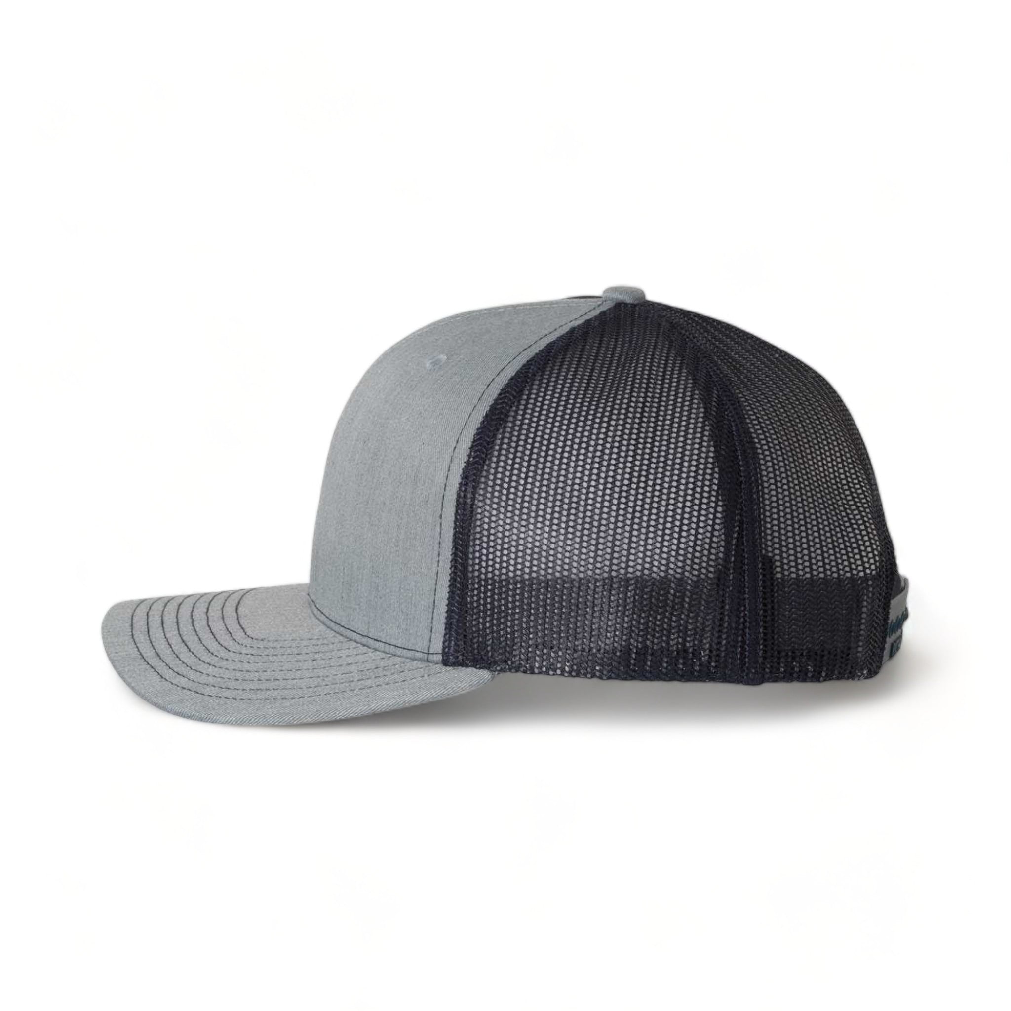 Side view of Richardson 112 custom hat in heather grey and navy