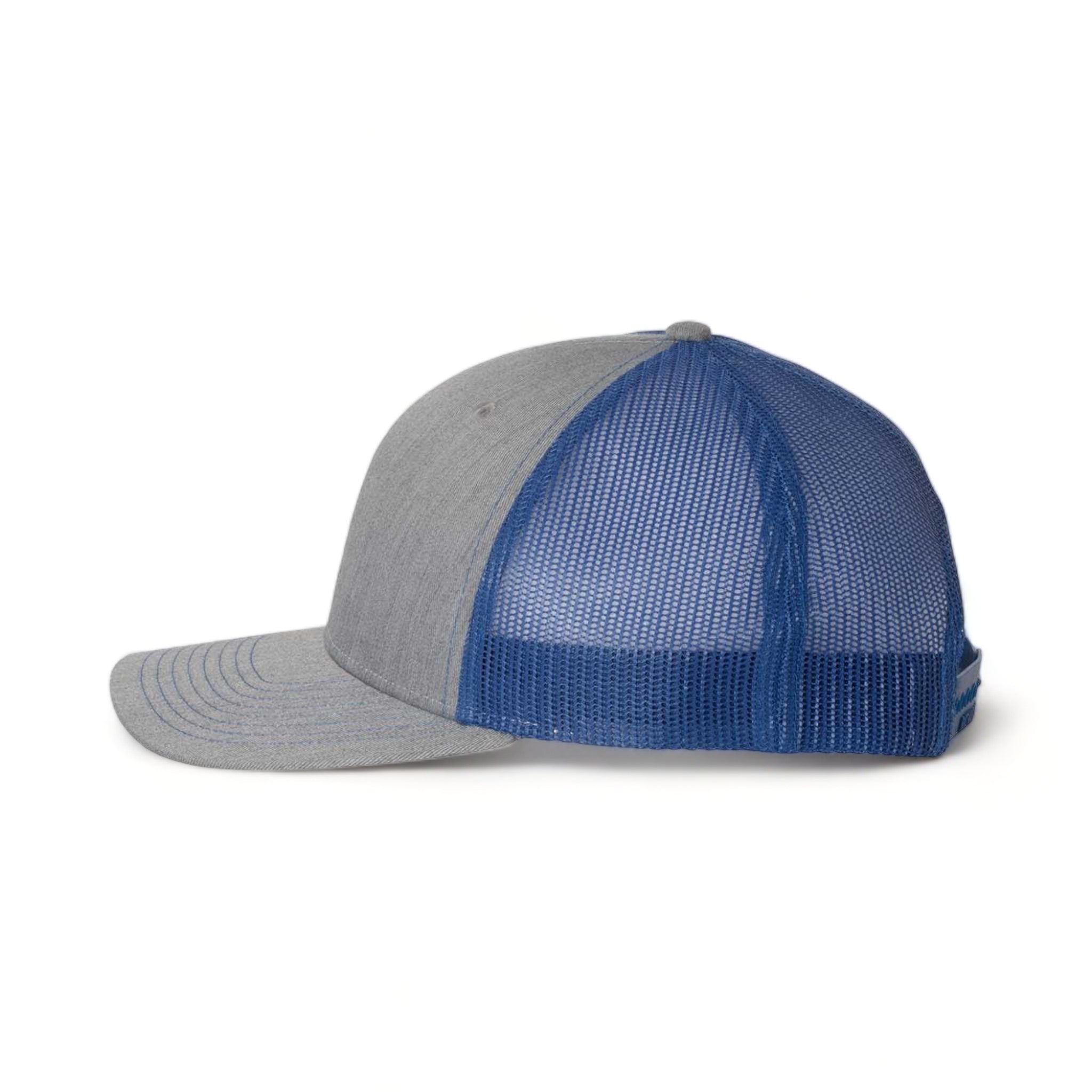 Side view of Richardson 112 custom hat in heather grey and royal