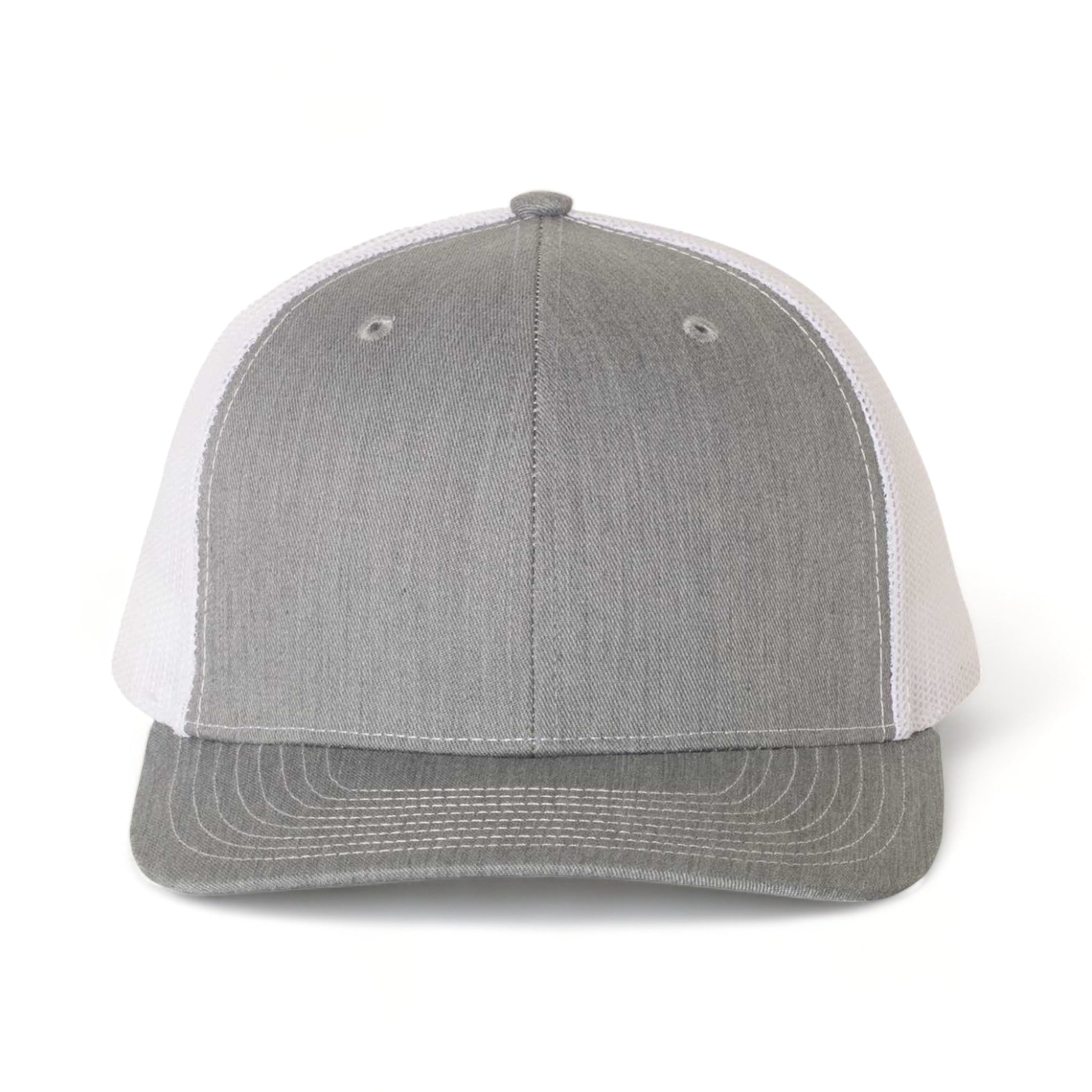 Front view of Richardson 112 custom hat in heather grey and white