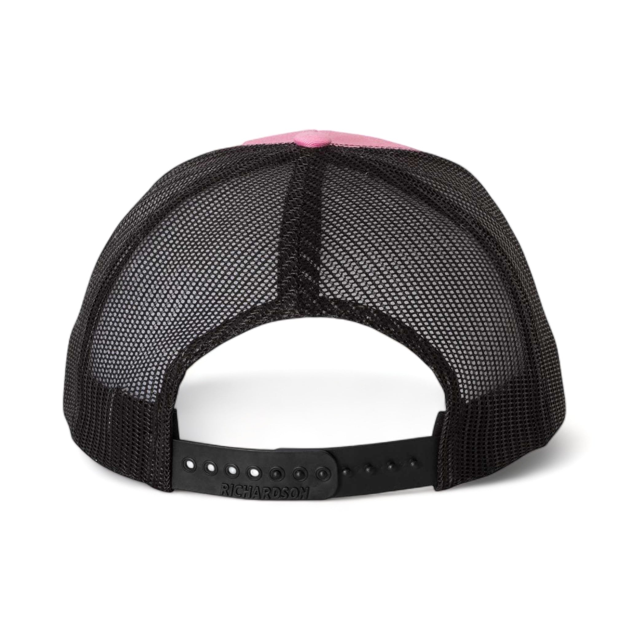 Back view of Richardson 112 custom hat in hot pink and black