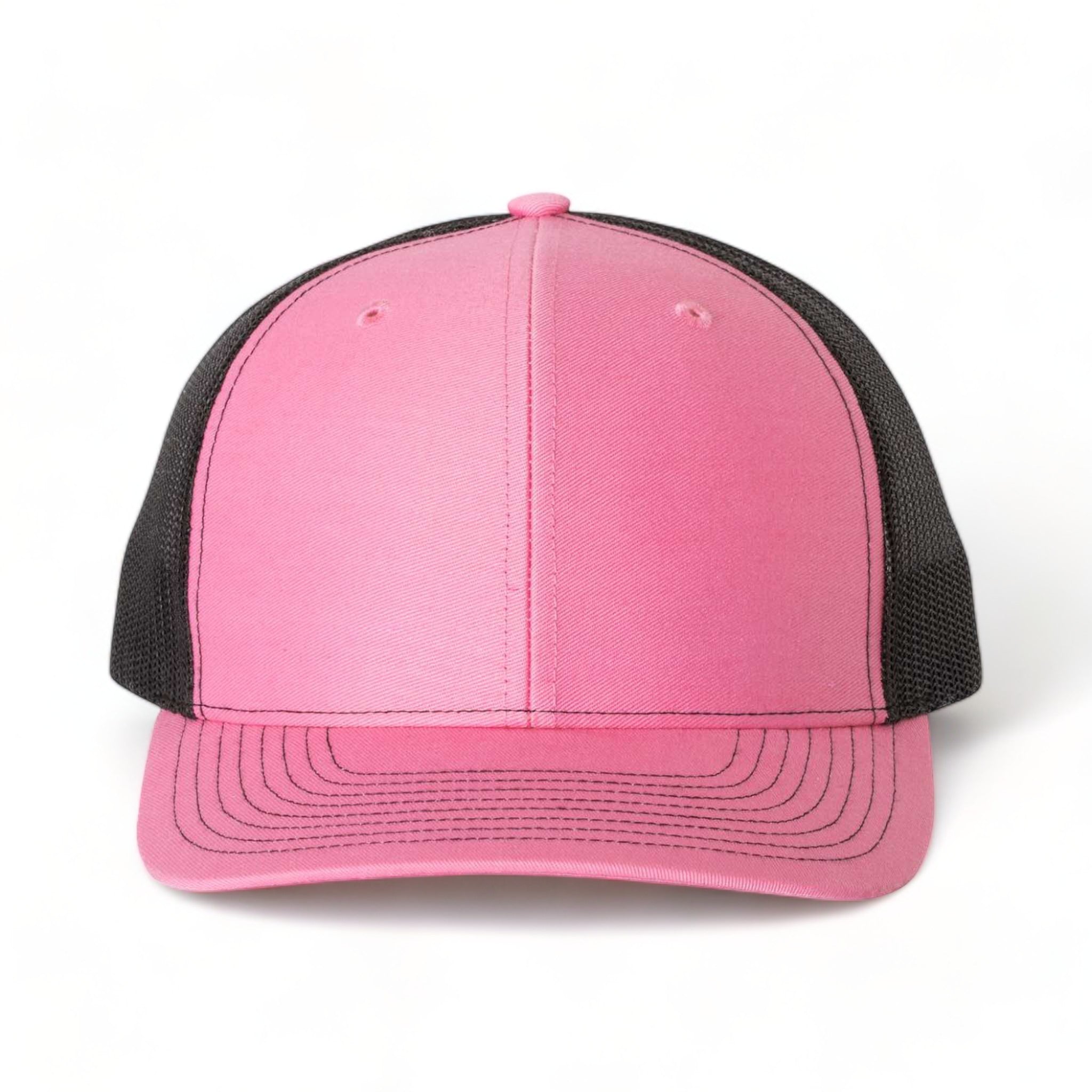Front view of Richardson 112 custom hat in hot pink and black