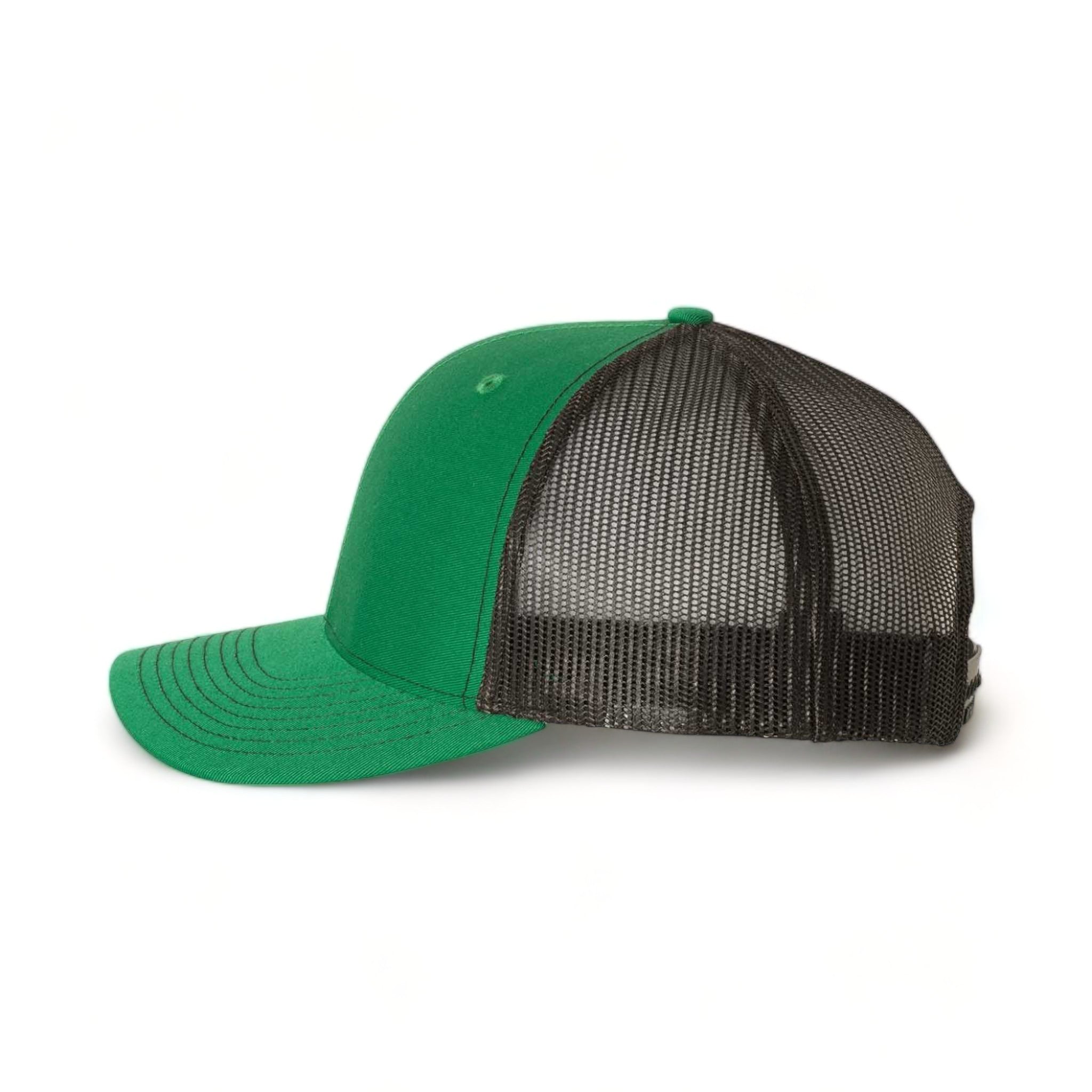 Side view of Richardson 112 custom hat in kelly and black