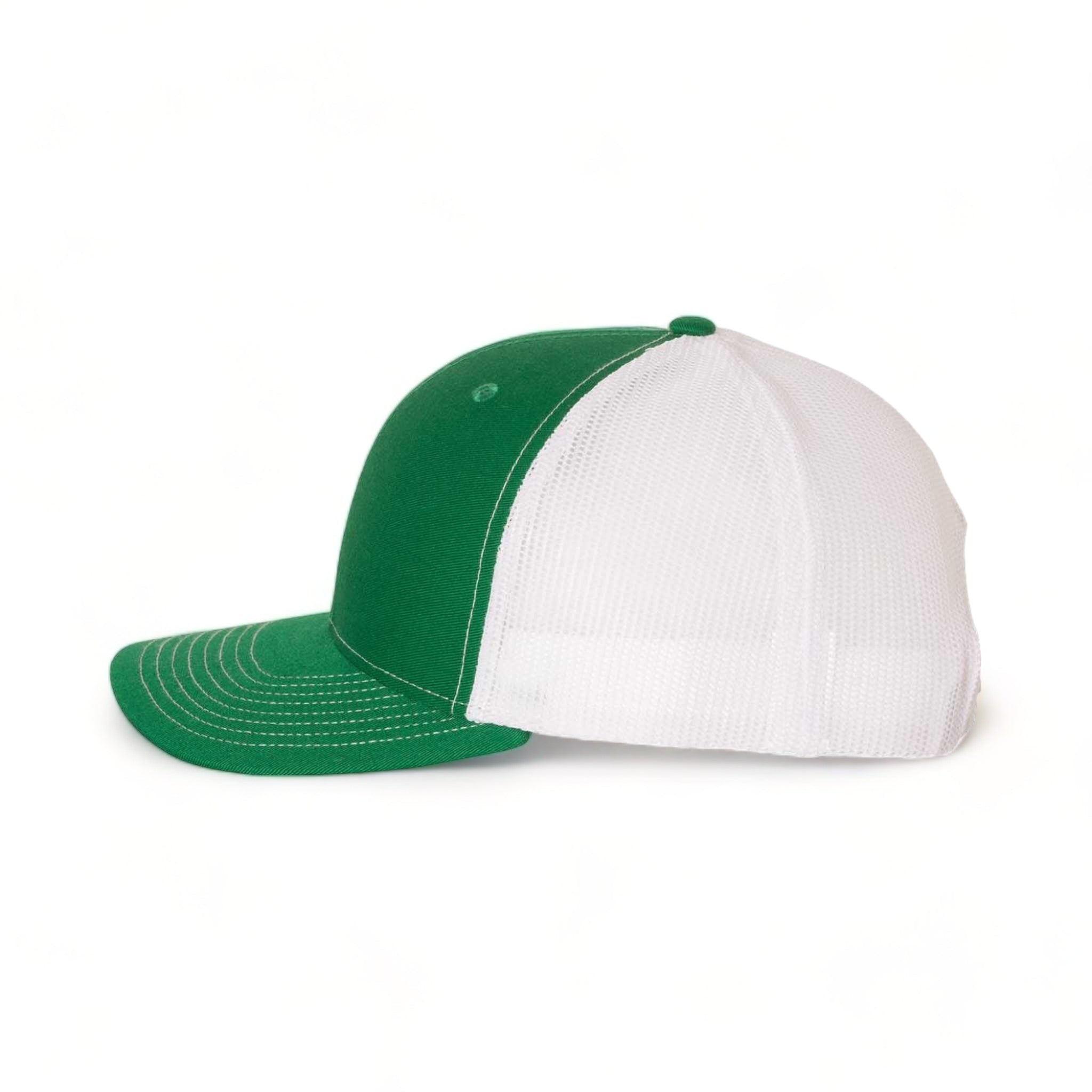Side view of Richardson 112 custom hat in kelly and white