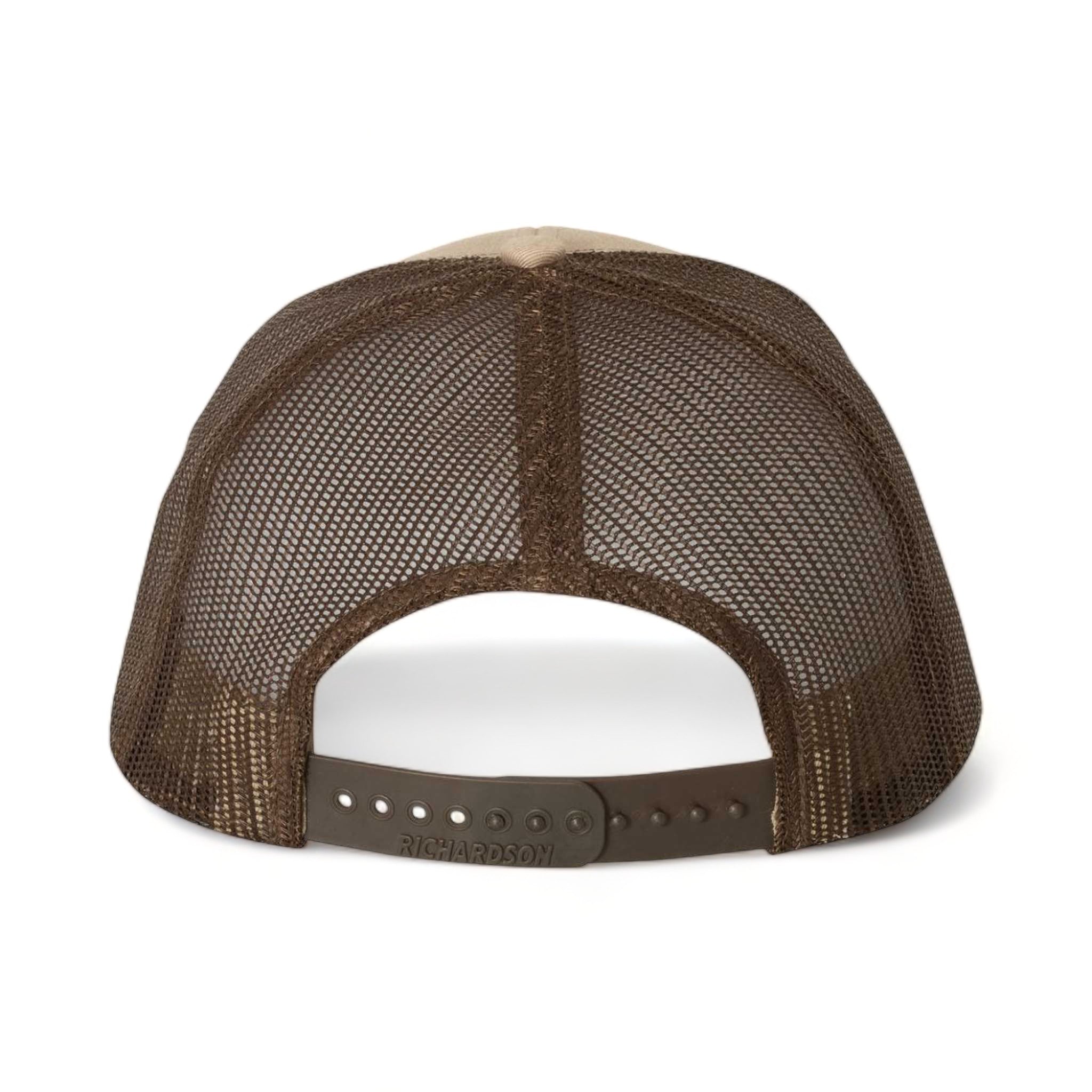Back view of Richardson 112 custom hat in khaki and coffee