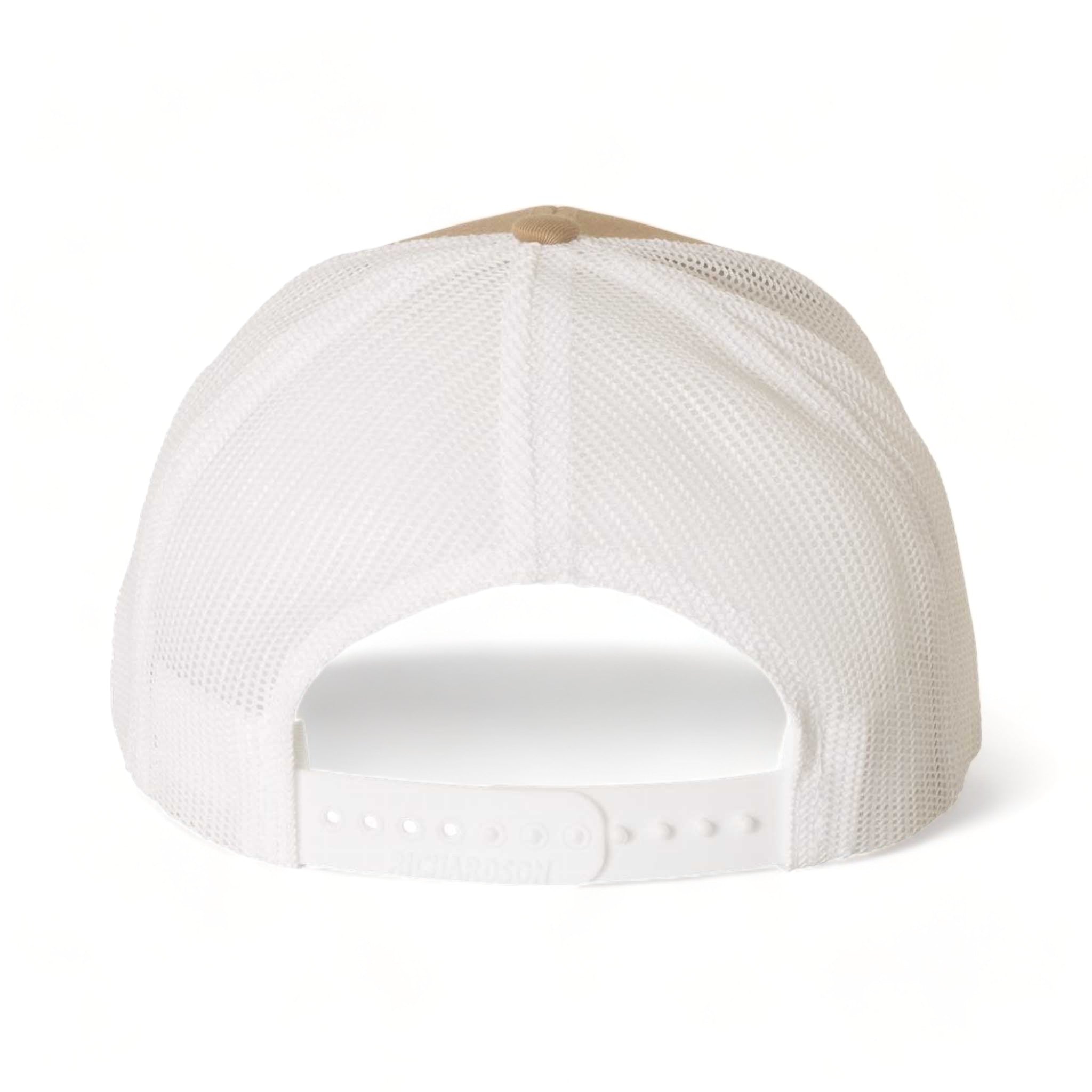 Back view of Richardson 112 custom hat in khaki and white