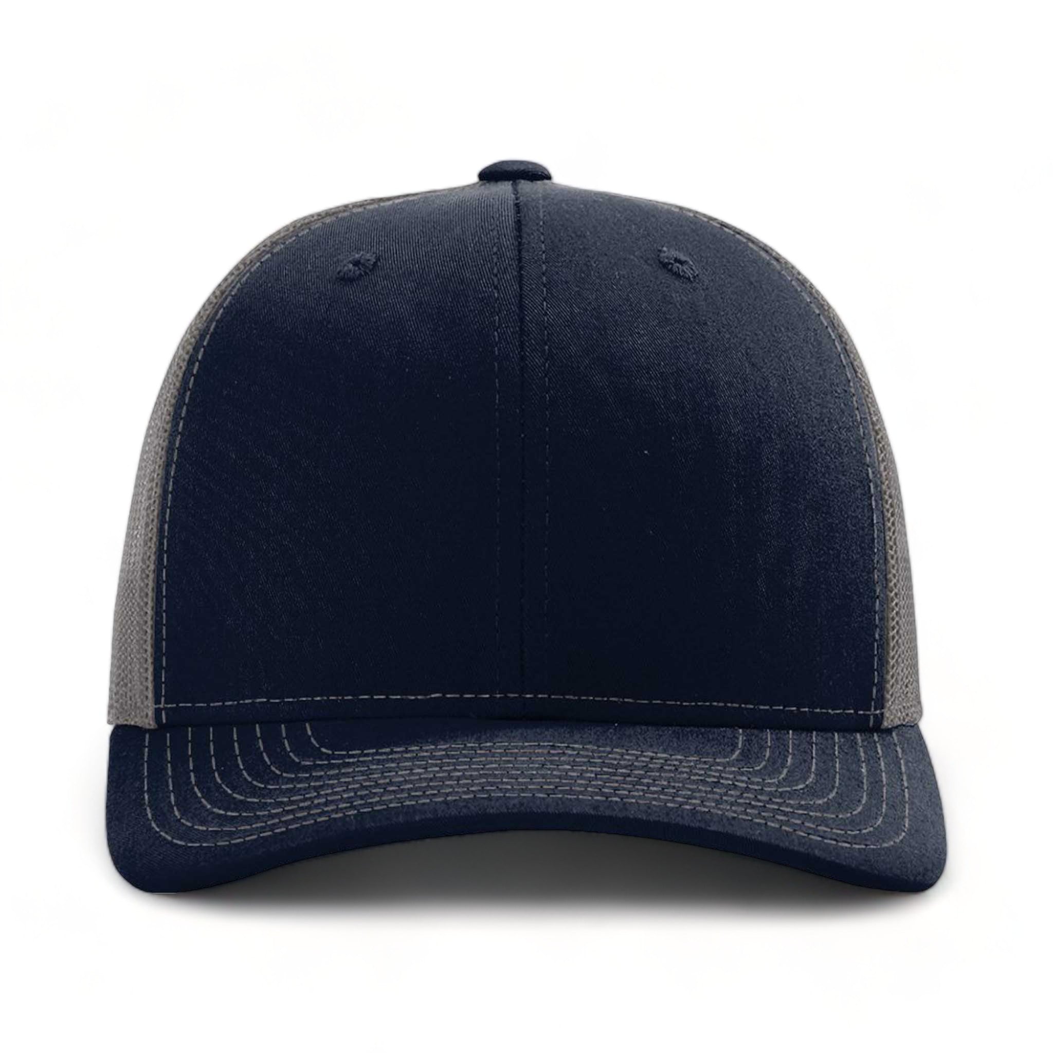 Front view of Richardson 112 custom hat in navy and charcoal