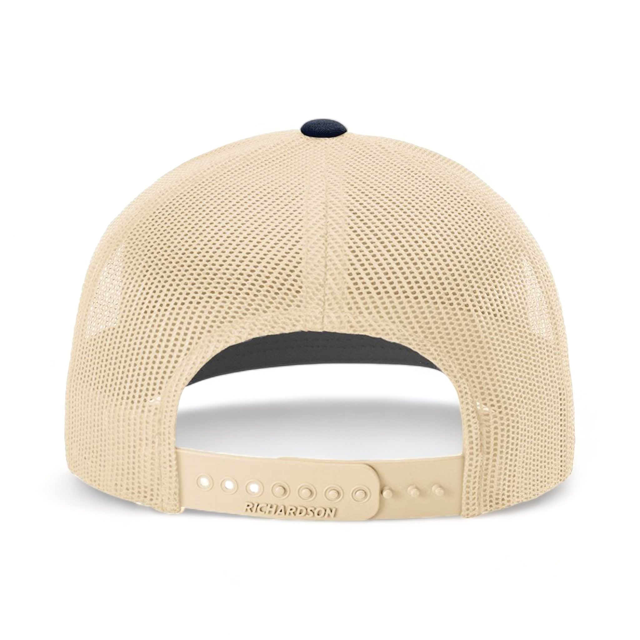 Back view of Richardson 112 custom hat in navy and khaki