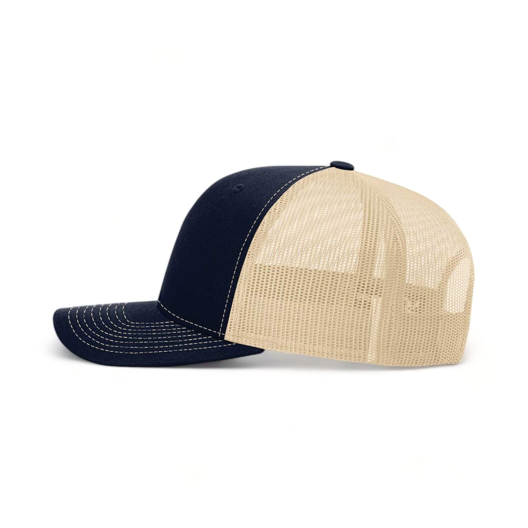 Side view of Richardson 112 custom hat in navy and khaki