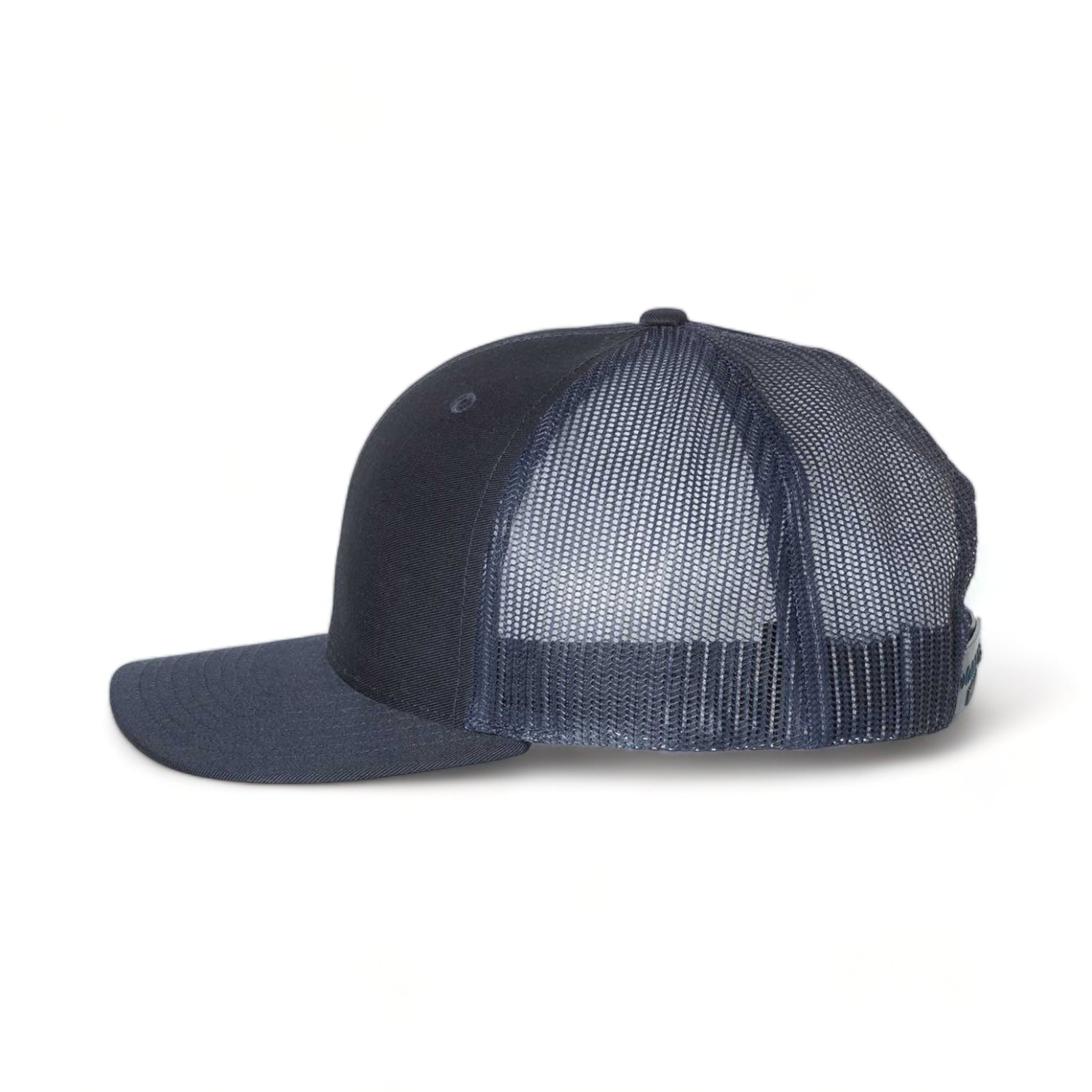Side view of Richardson 112 custom hat in navy