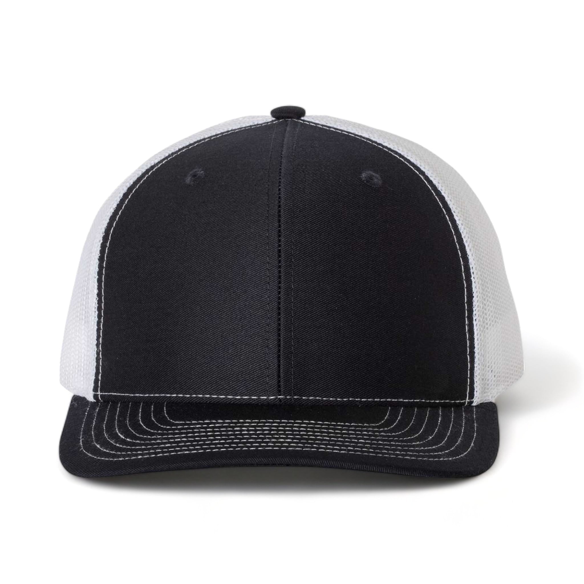Front view of Richardson 112 custom hat in navy and white