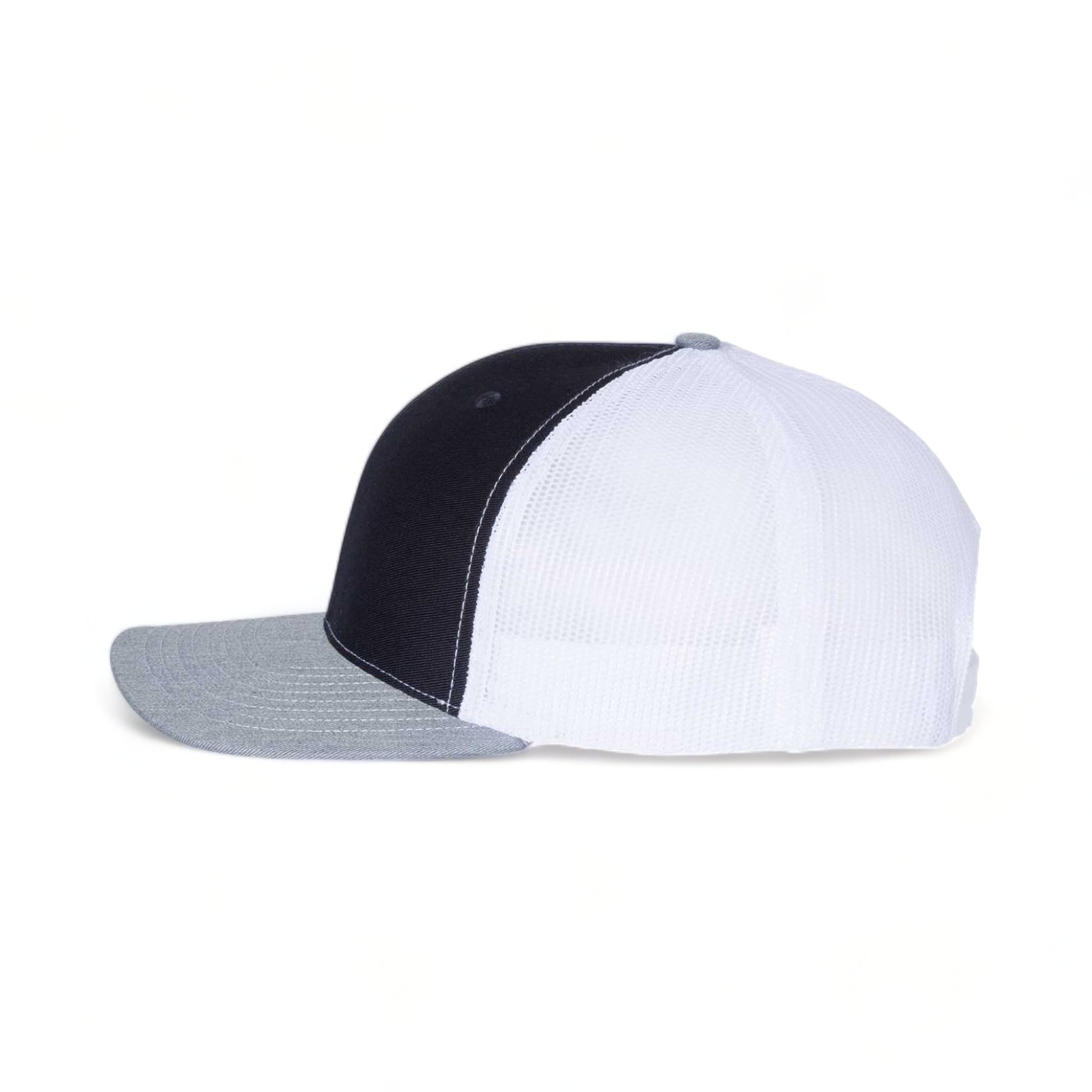 Side view of Richardson 112 custom hat in navy, white and heather grey