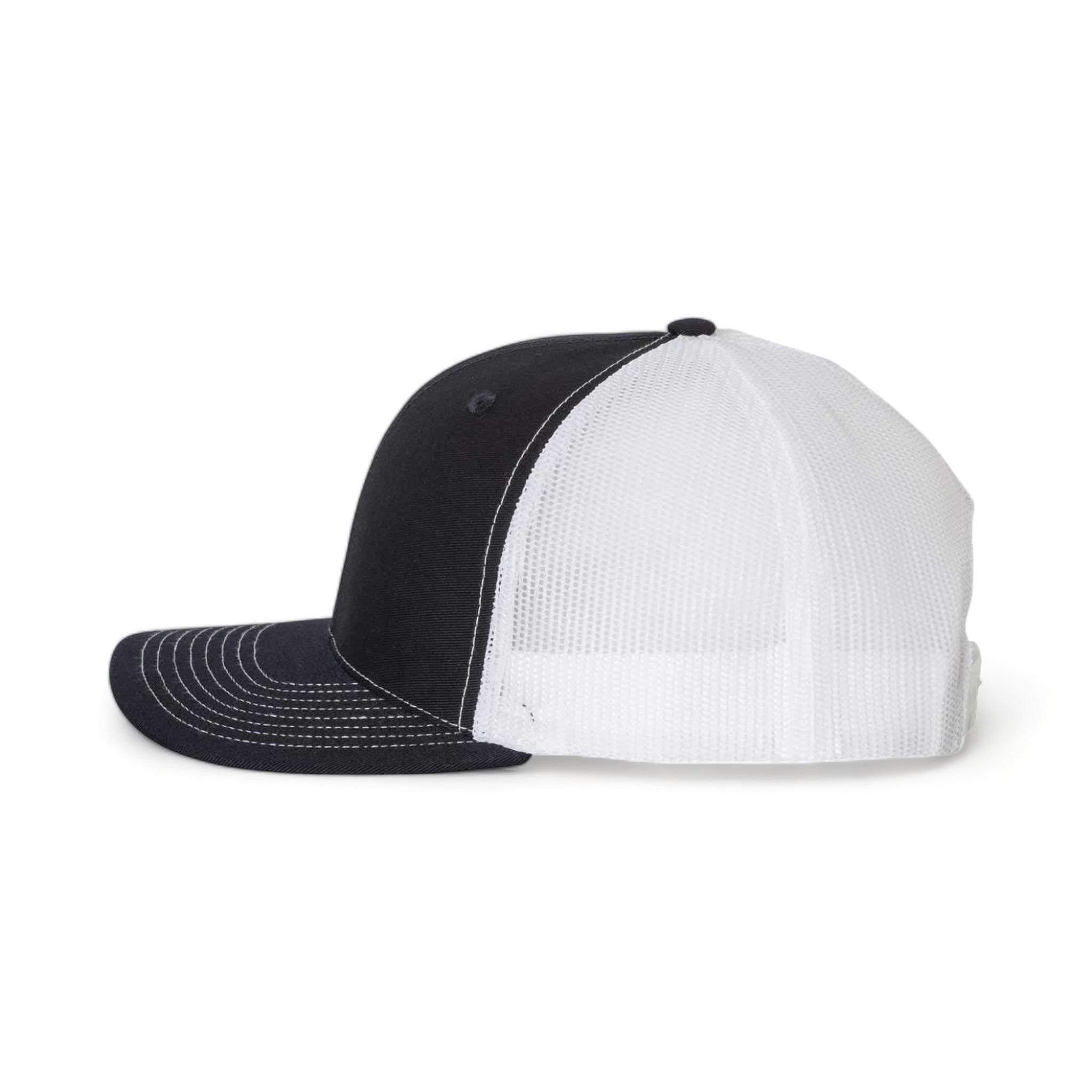 Side view of Richardson 112 custom hat in navy and white