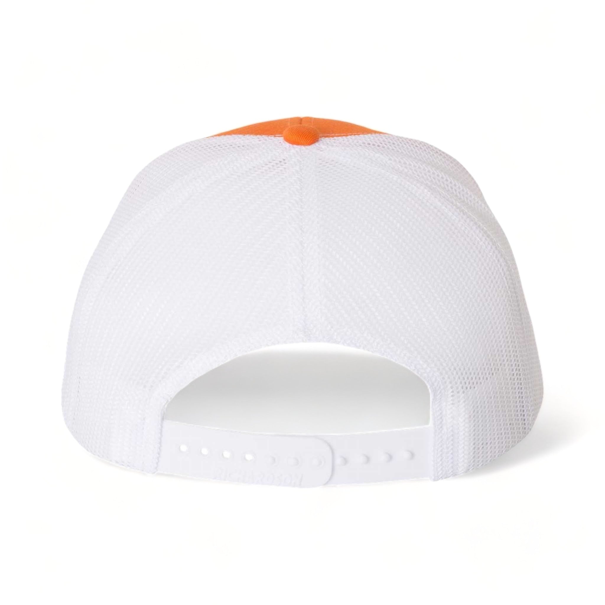Back view of Richardson 112 custom hat in orange and white