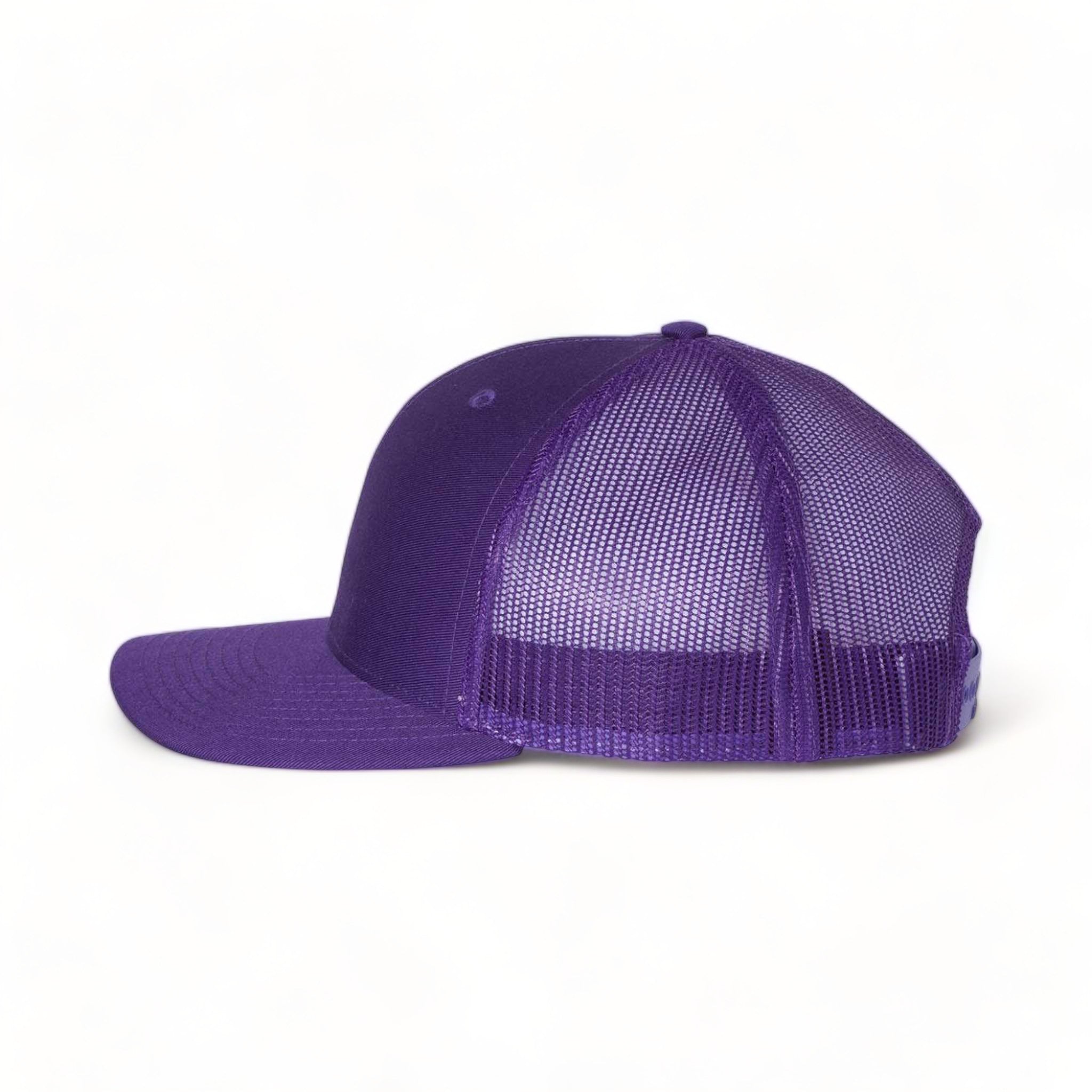 Side view of Richardson 112 custom hat in purple