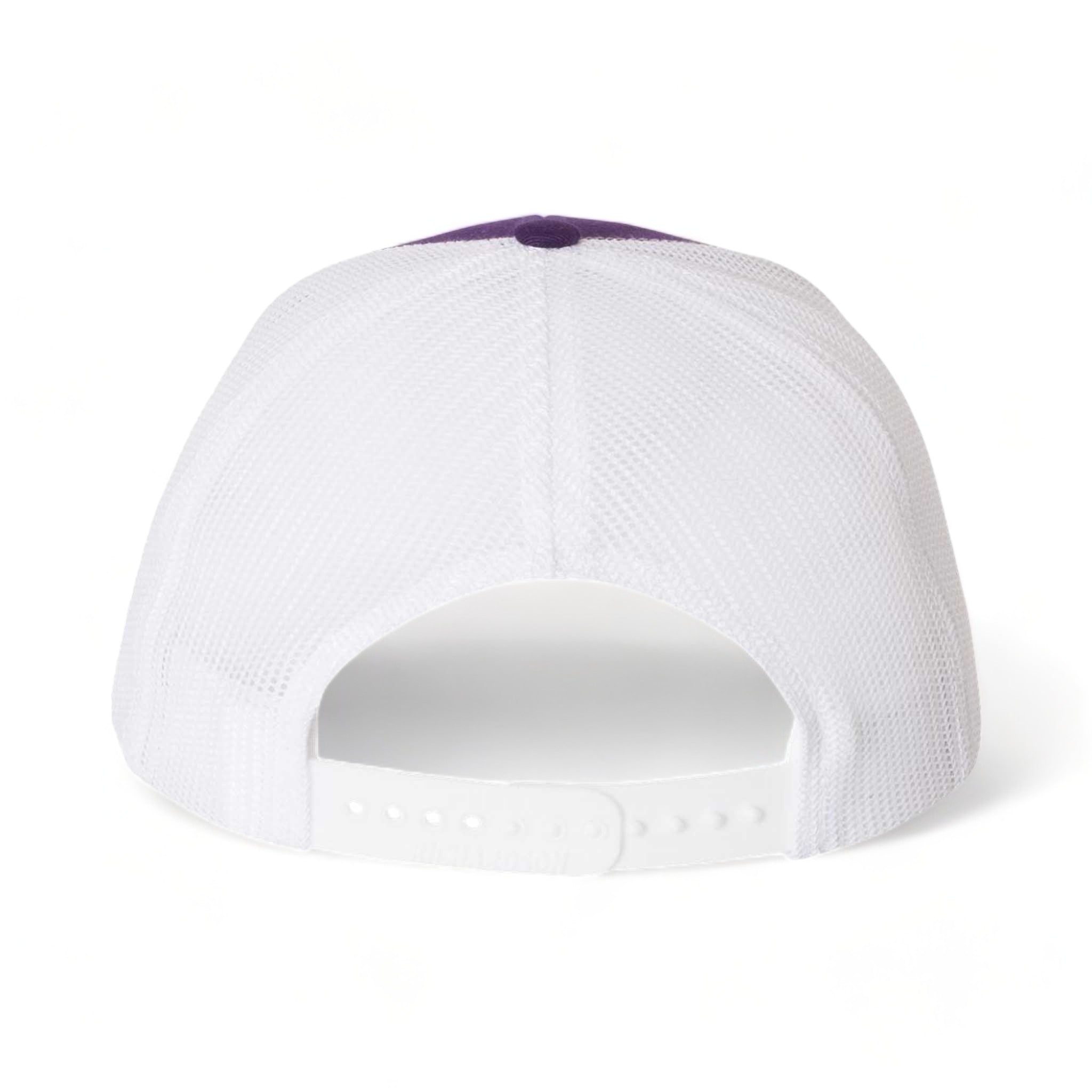 Back view of Richardson 112 custom hat in purple and white