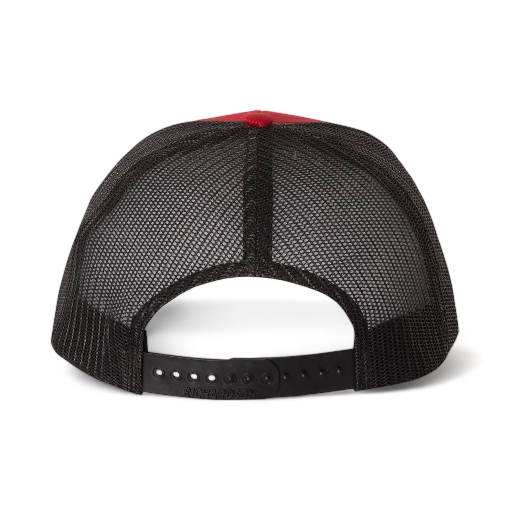 Back view of Richardson 112 custom hat in red and black