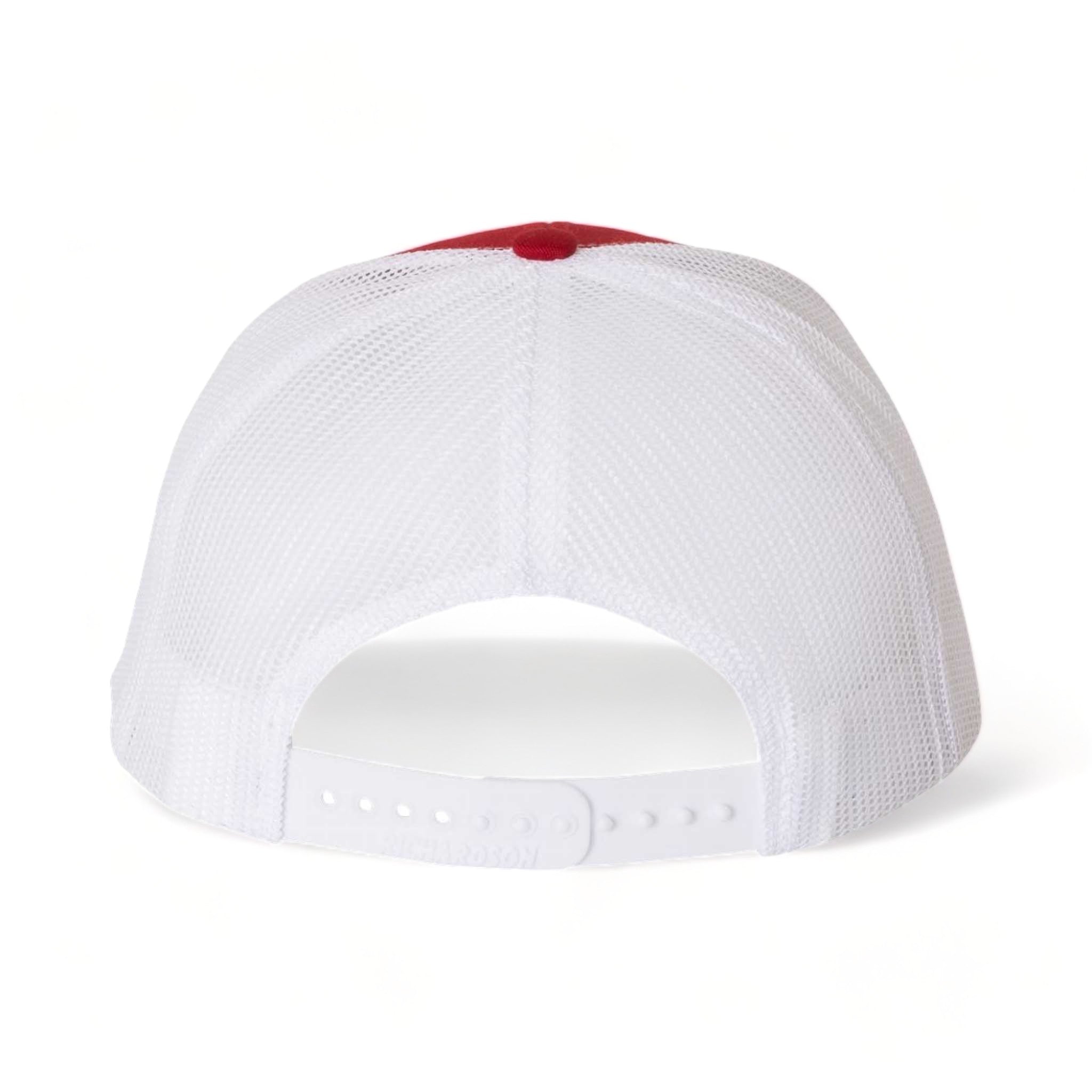 Back view of Richardson 112 custom hat in red and white