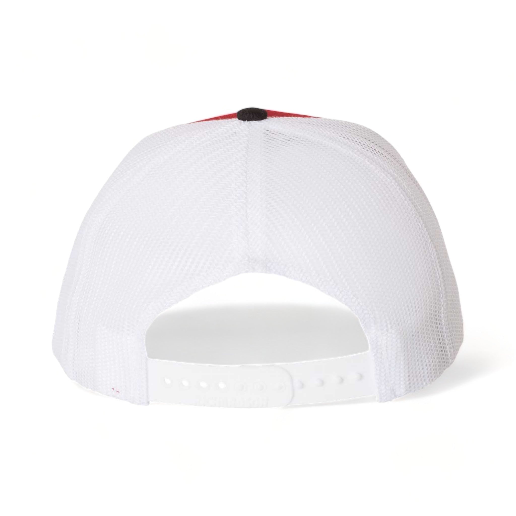 Back view of Richardson 112 custom hat in red, white and black