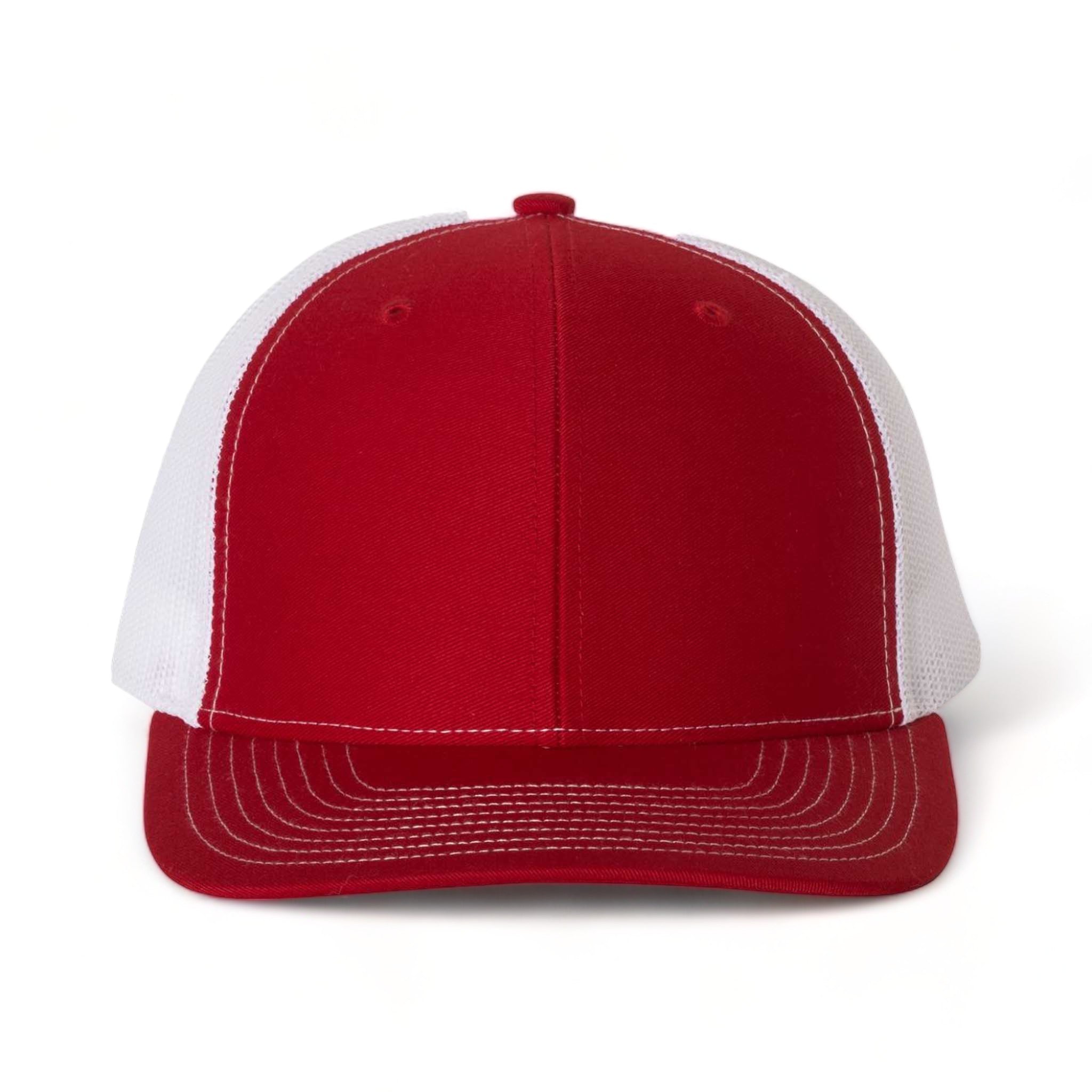 Front view of Richardson 112 custom hat in red and white