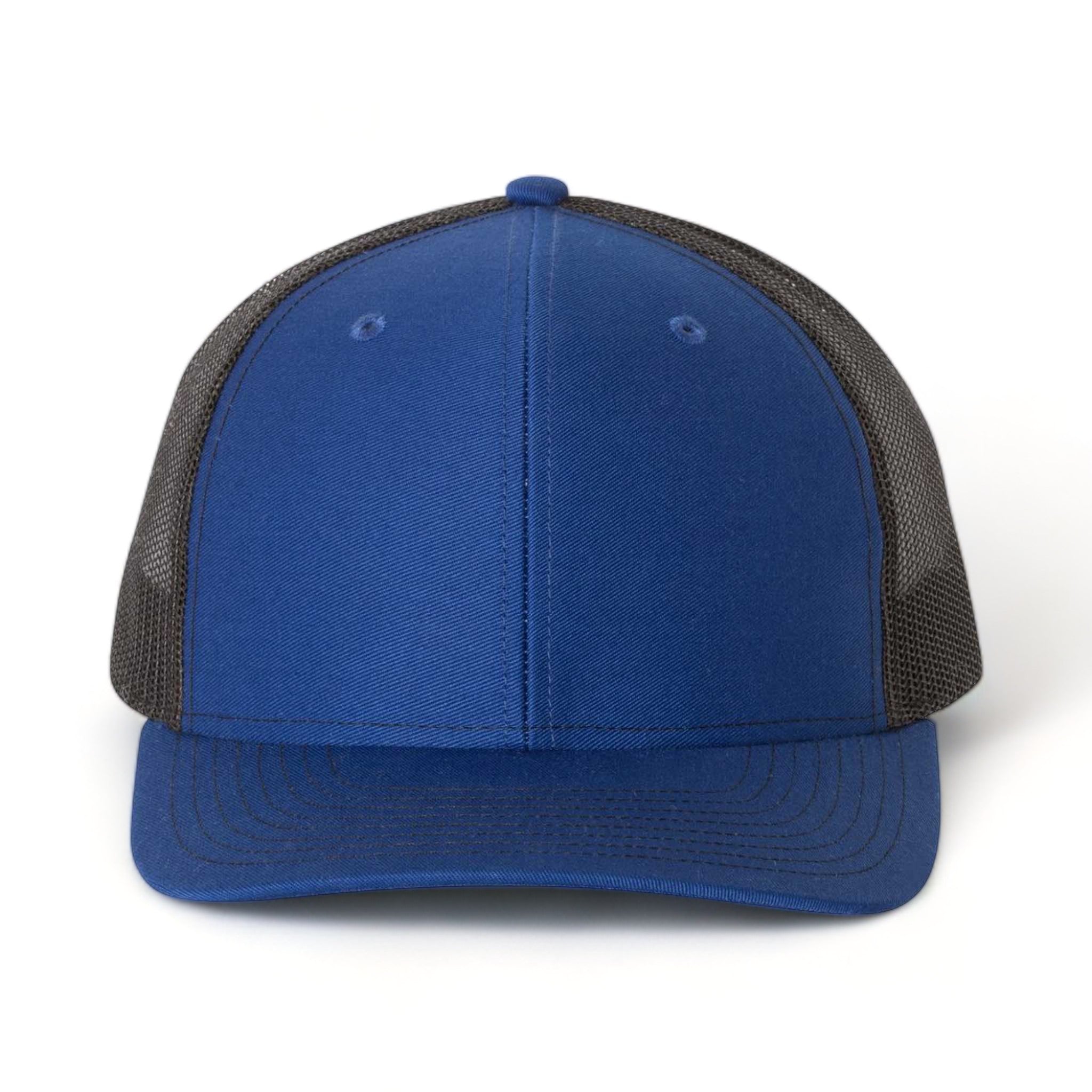 Front view of Richardson 112 custom hat in royal and black