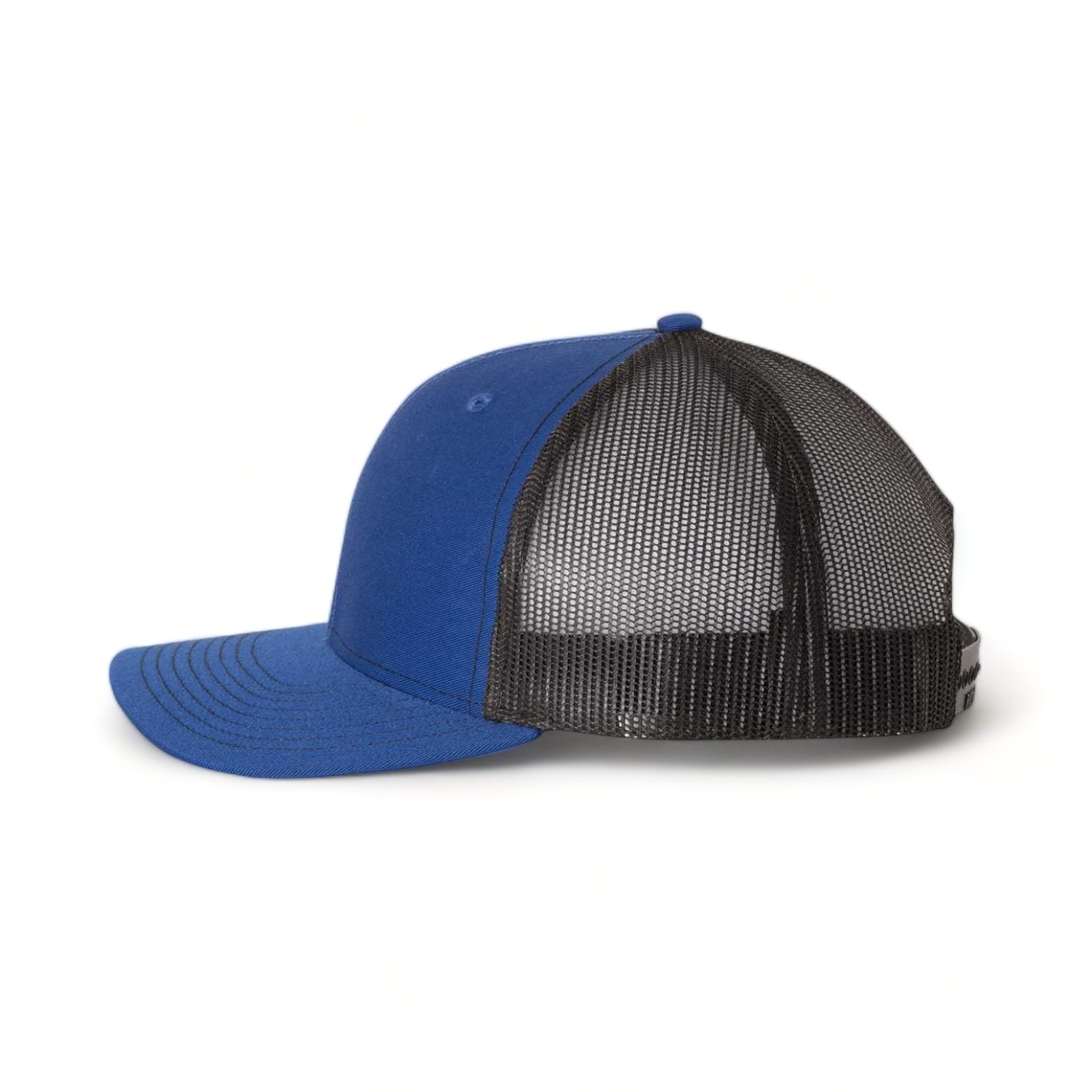 Side view of Richardson 112 custom hat in royal and black
