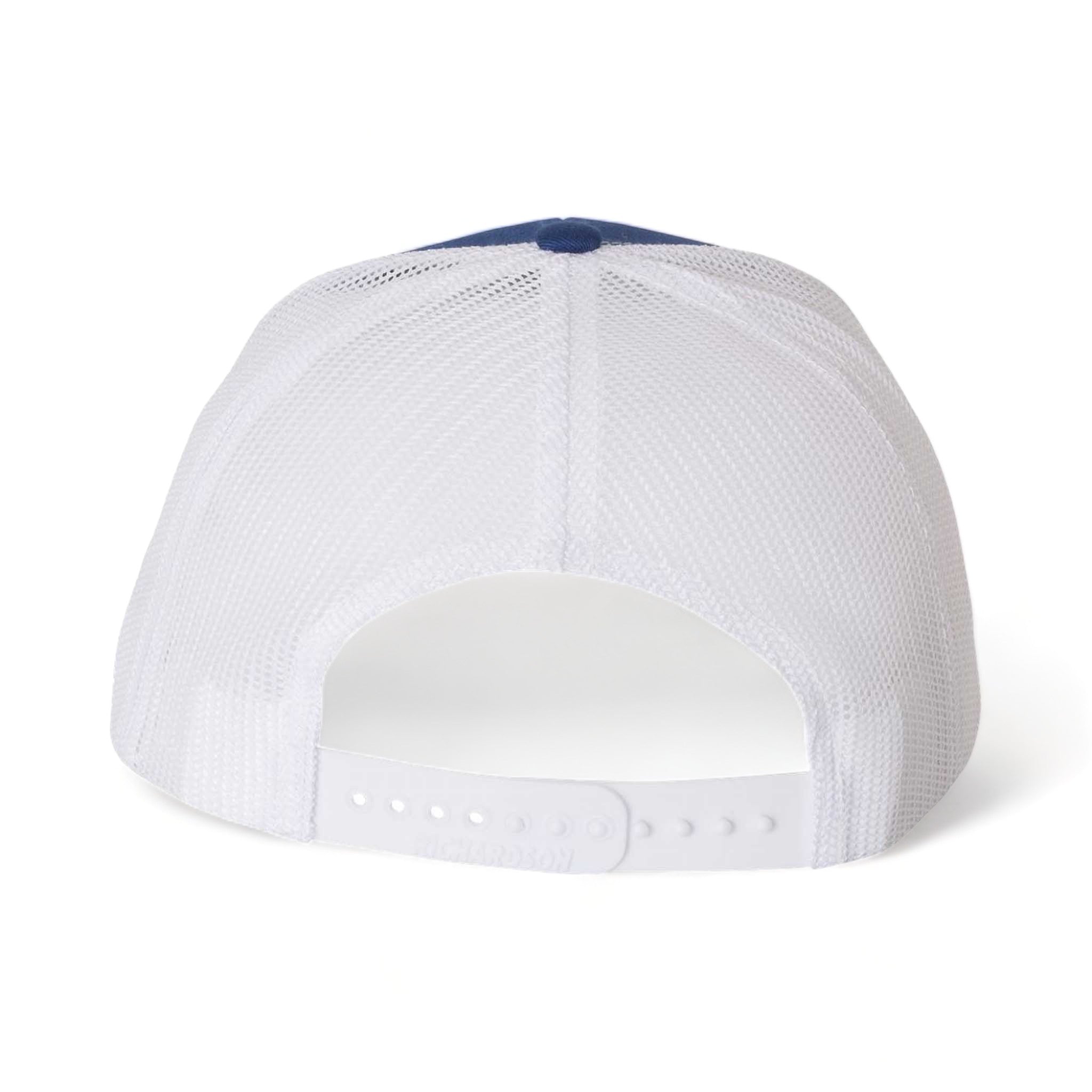 Back view of Richardson 112 custom hat in royal and white