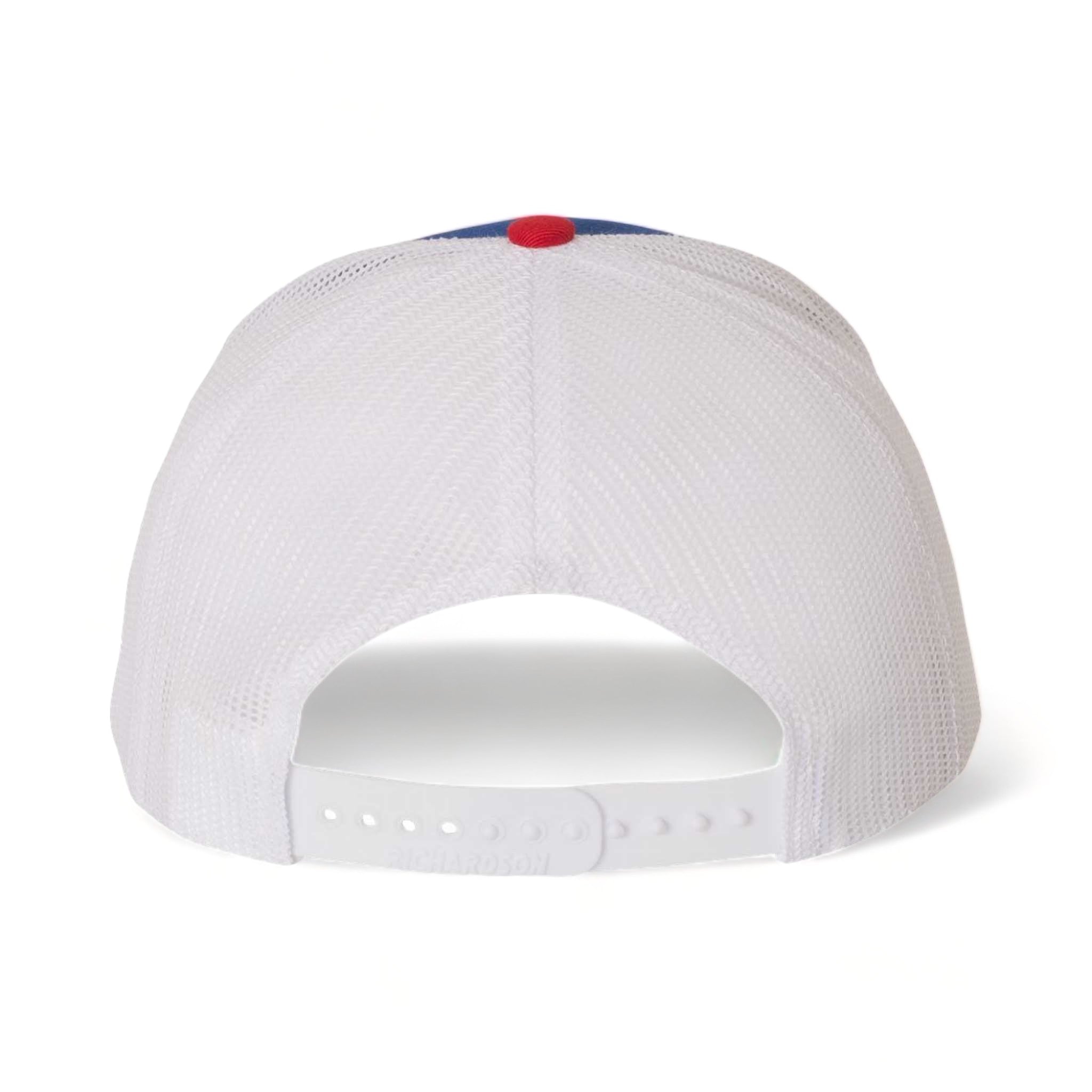 Back view of Richardson 112 custom hat in royal, white and red