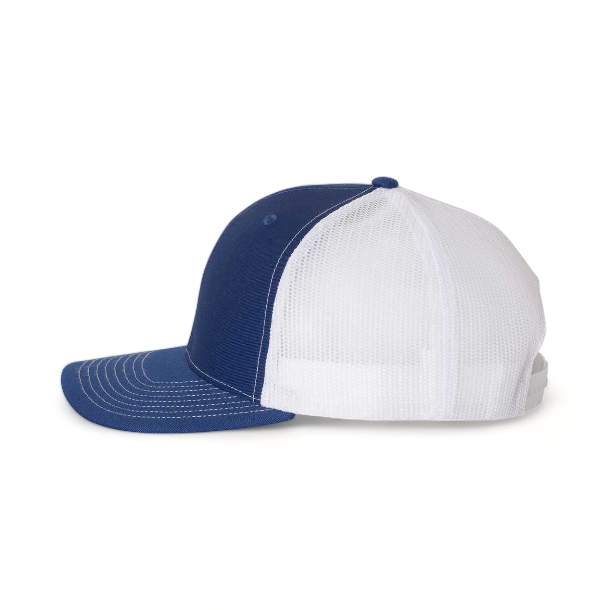 Side view of Richardson 112 custom hat in royal and white