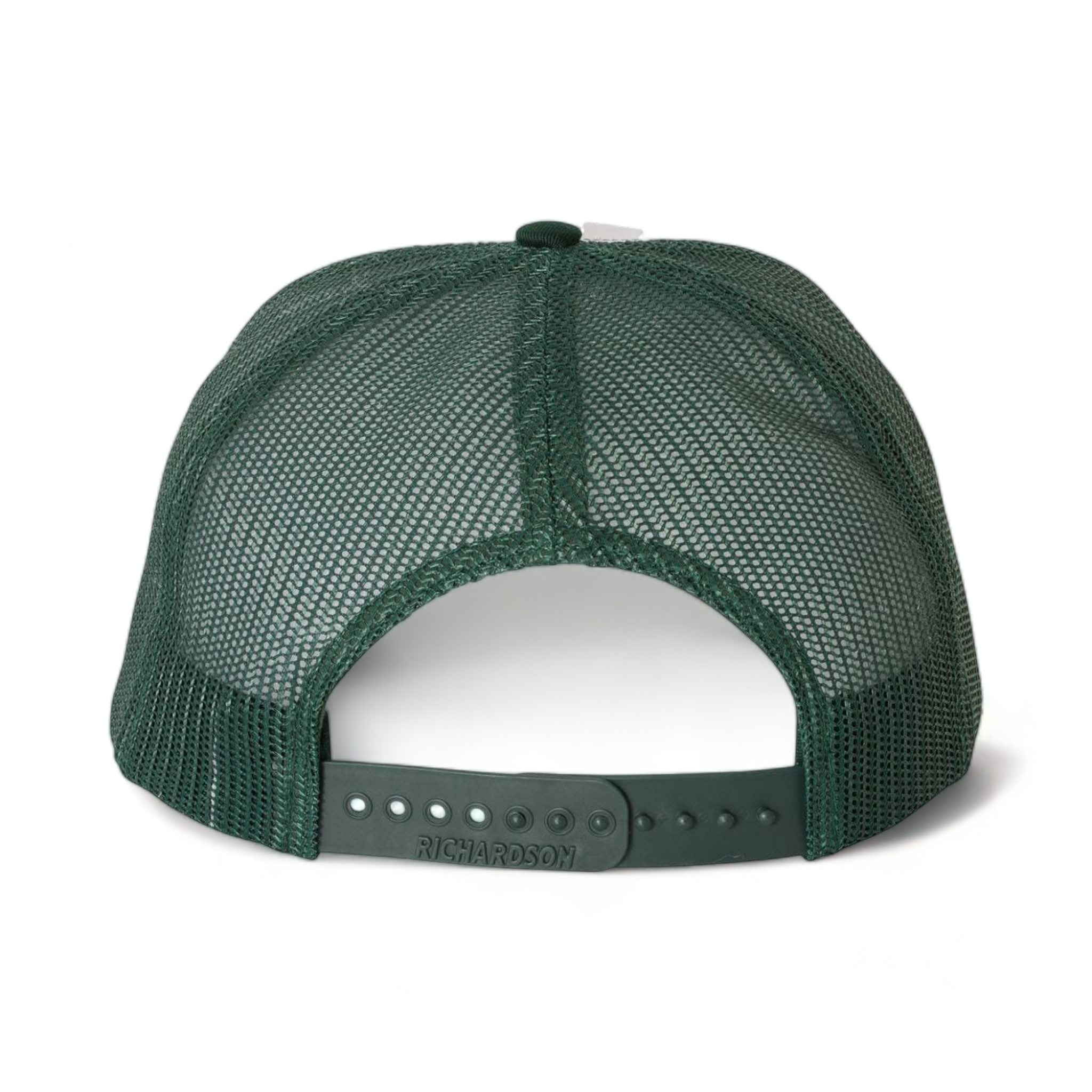 Back view of Richardson 112 custom hat in white and dark green