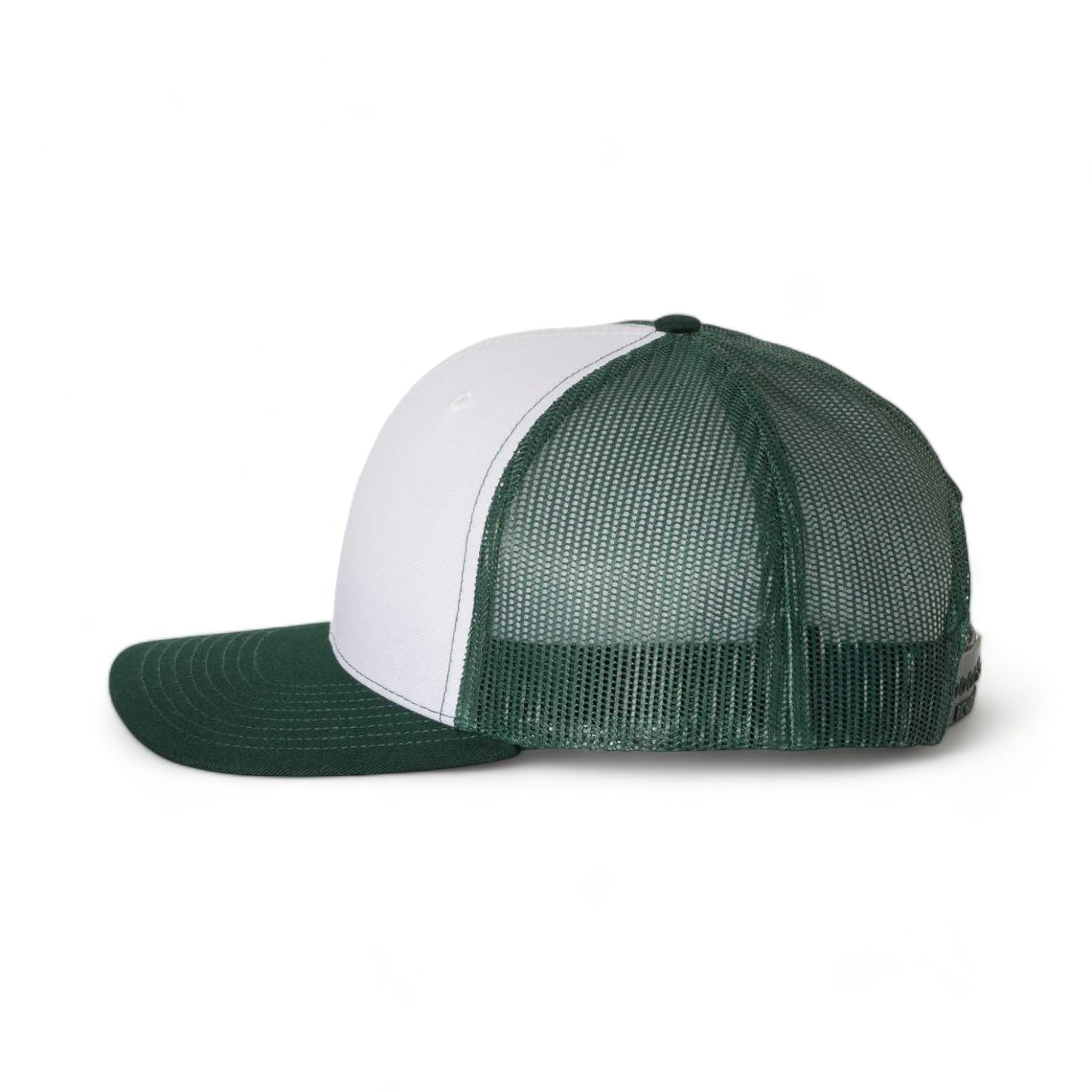 Side view of Richardson 112 custom hat in white and dark green