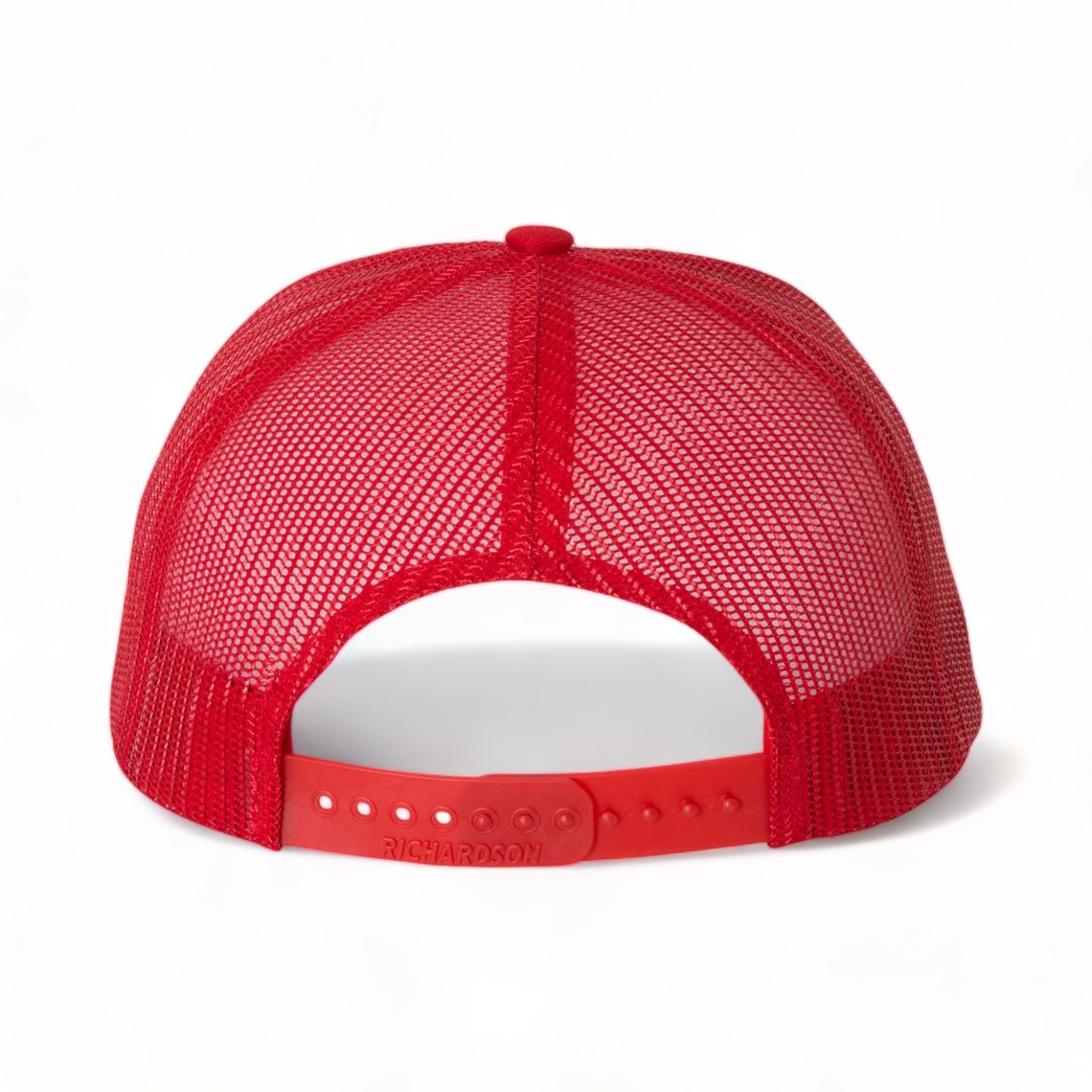 Back view of Richardson 112 custom hat in white and red