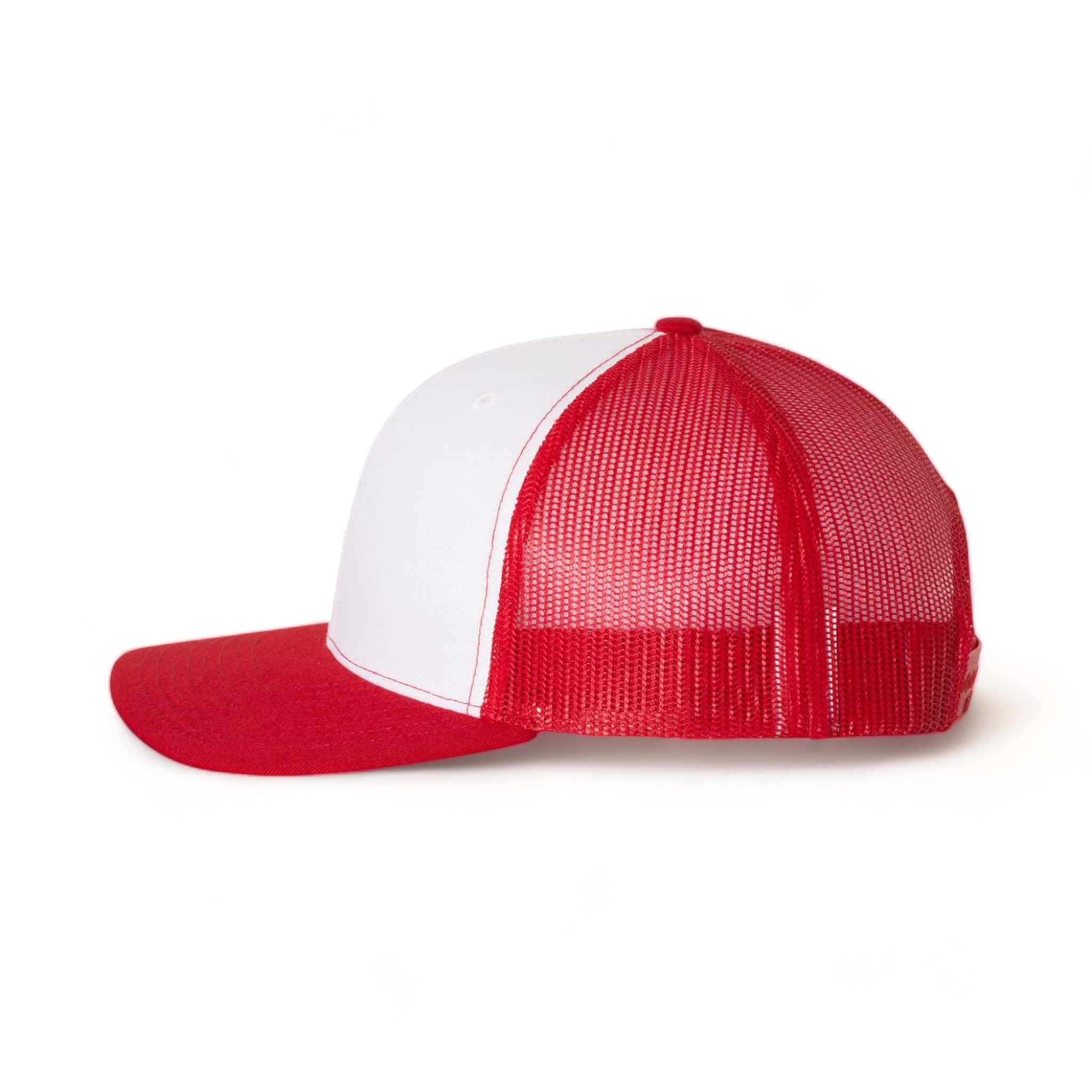 Side view of Richardson 112 custom hat in white and red