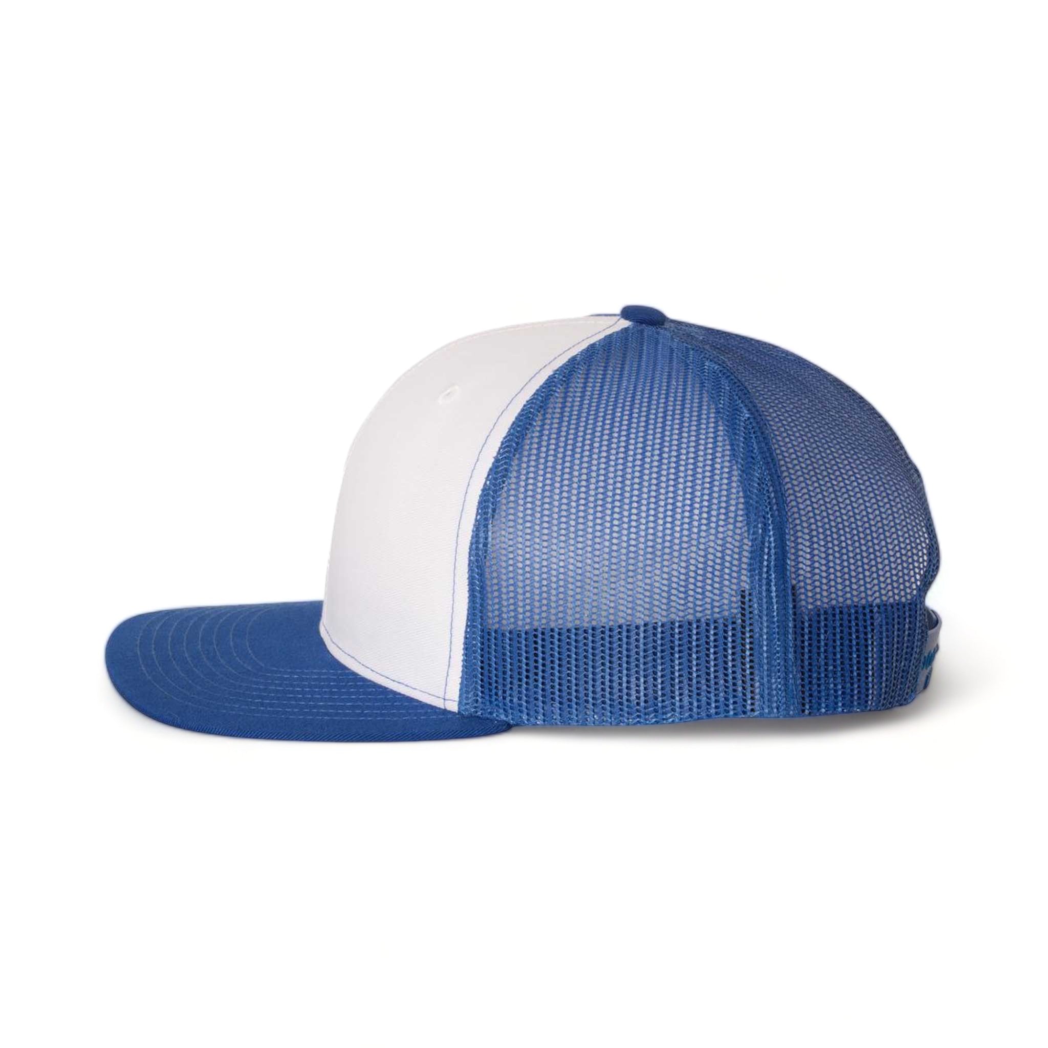 Side view of Richardson 112 custom hat in white and royal