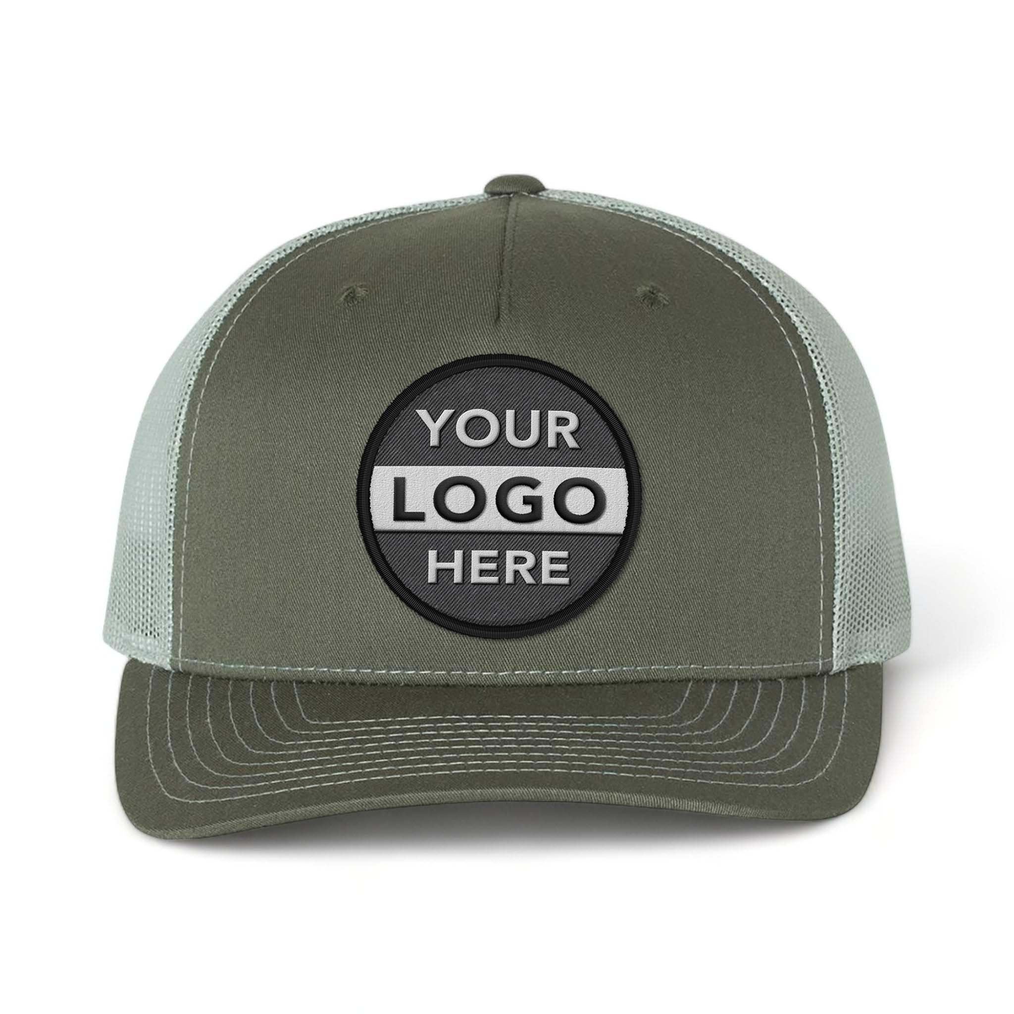 Richardson 112FP custom embroidered patch hat in beetle and quarry