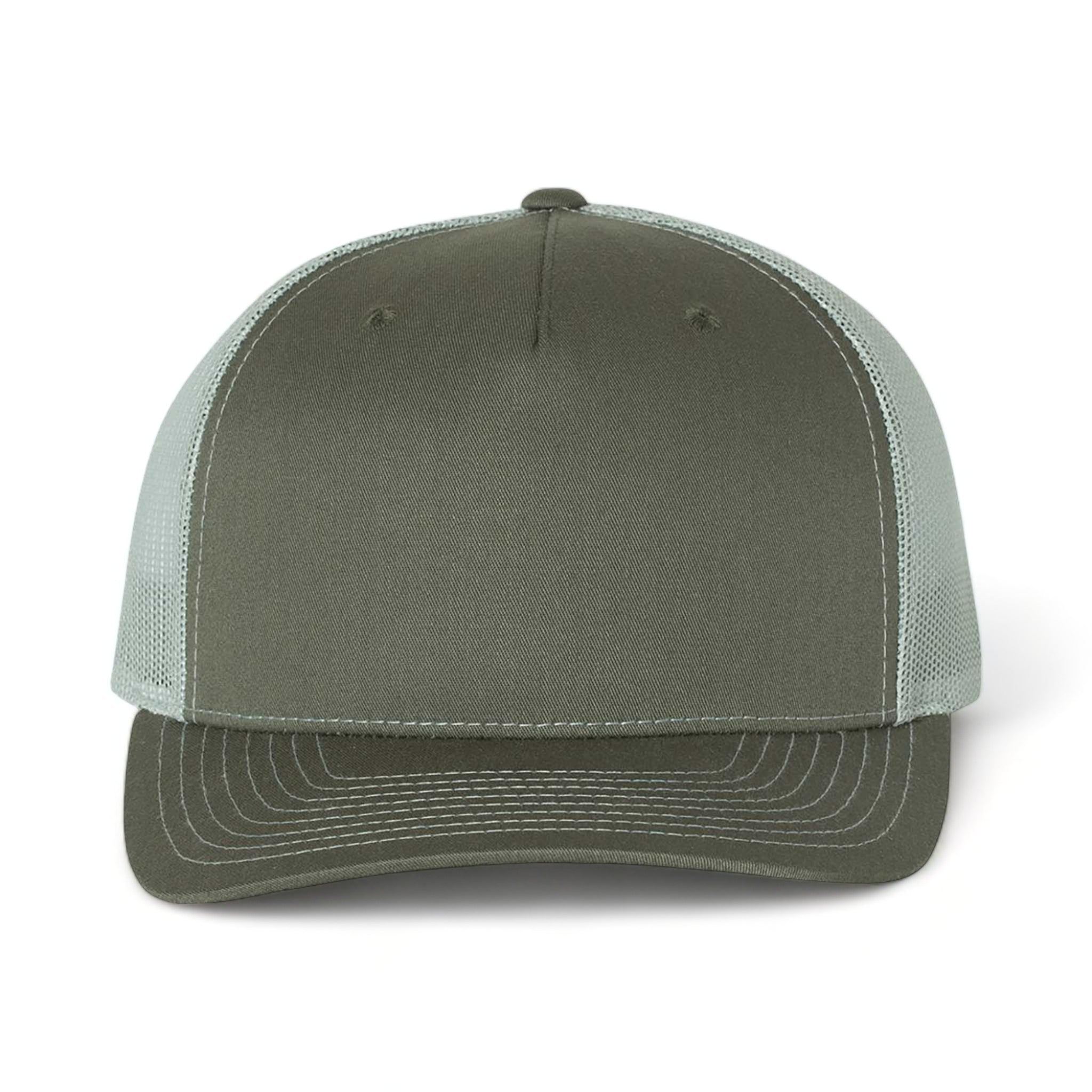 Front view of Richardson 112FP custom hat in beetle and quarry