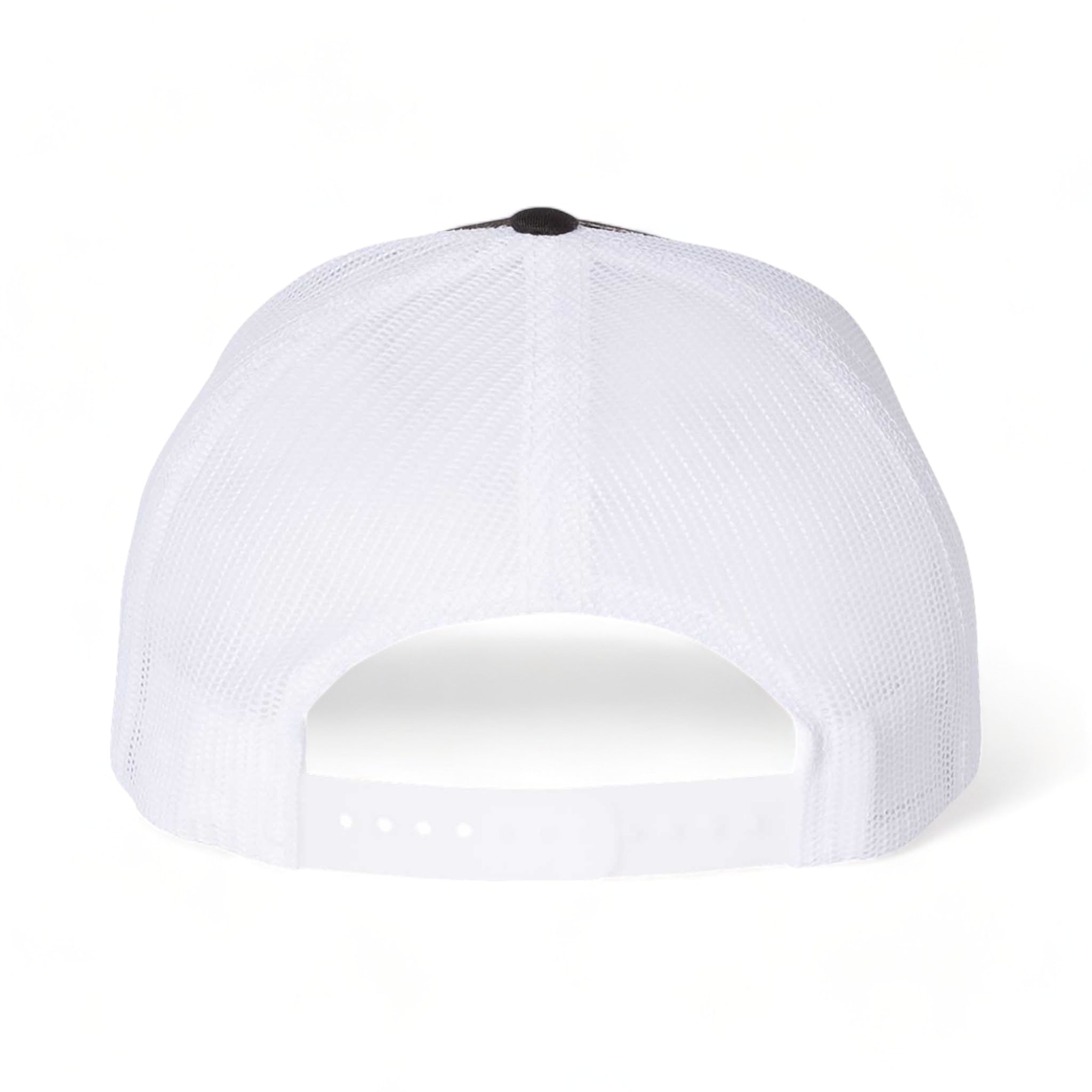 Back view of Richardson 112FP custom hat in black and white
