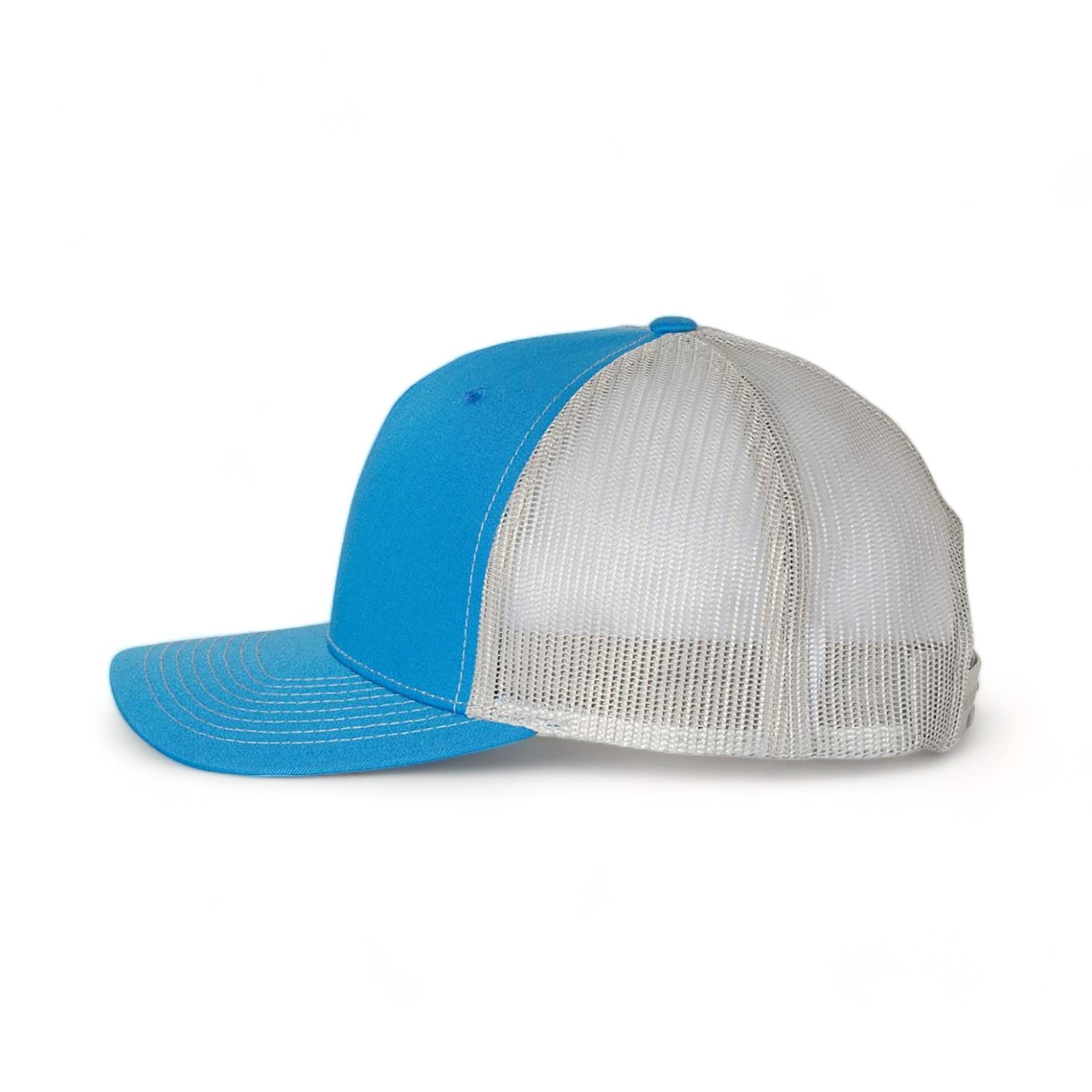 Side view of Richardson 112FP custom hat in cobalt blue and grey