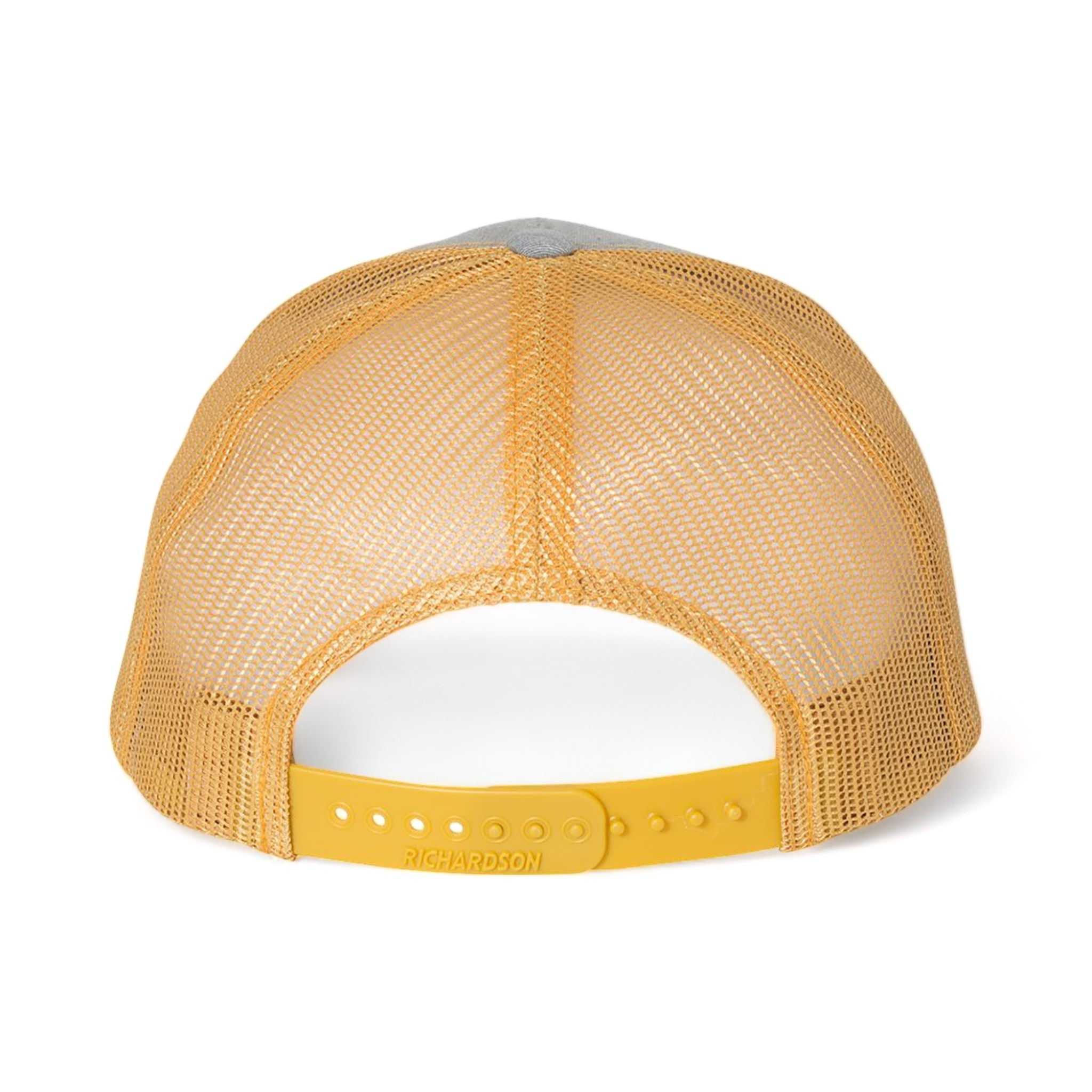Back view of Richardson 112FP custom hat in heather grey and amber gold