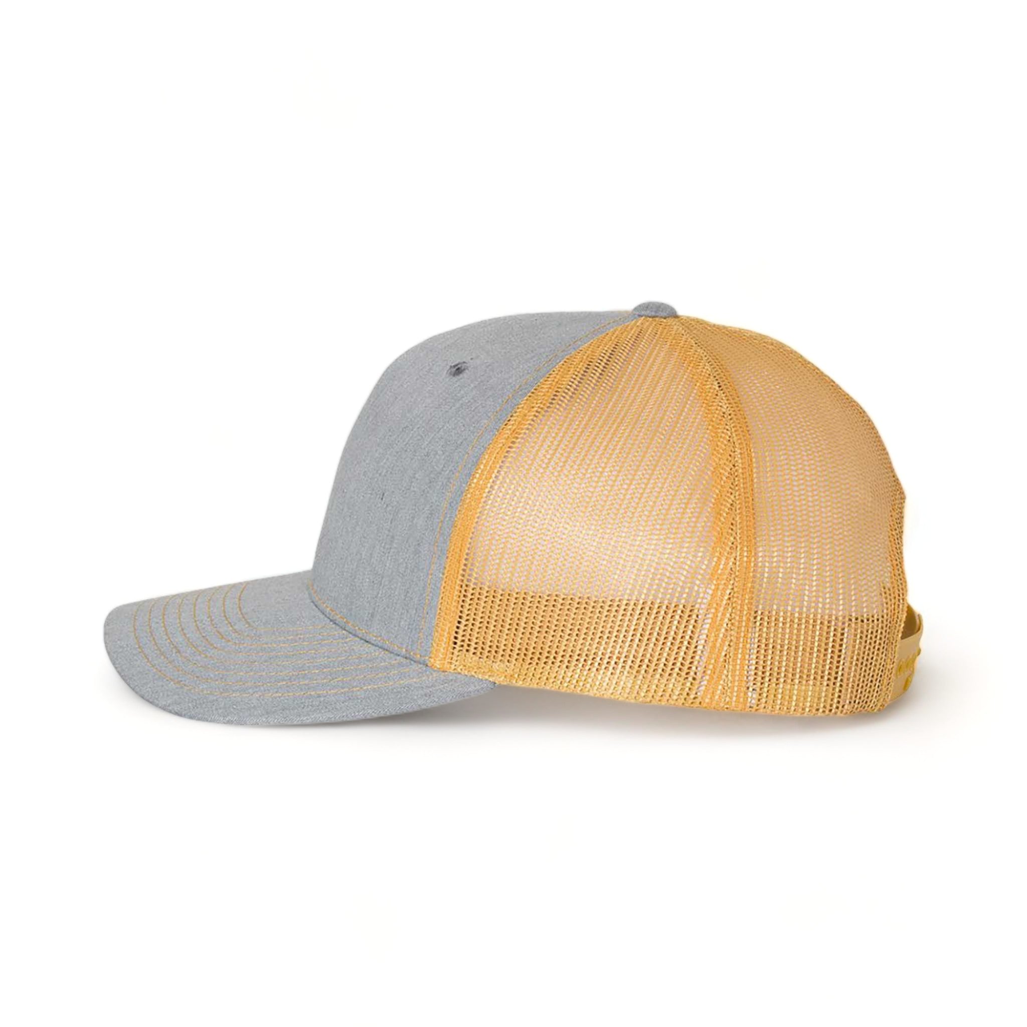 Side view of Richardson 112FP custom hat in heather grey and amber gold