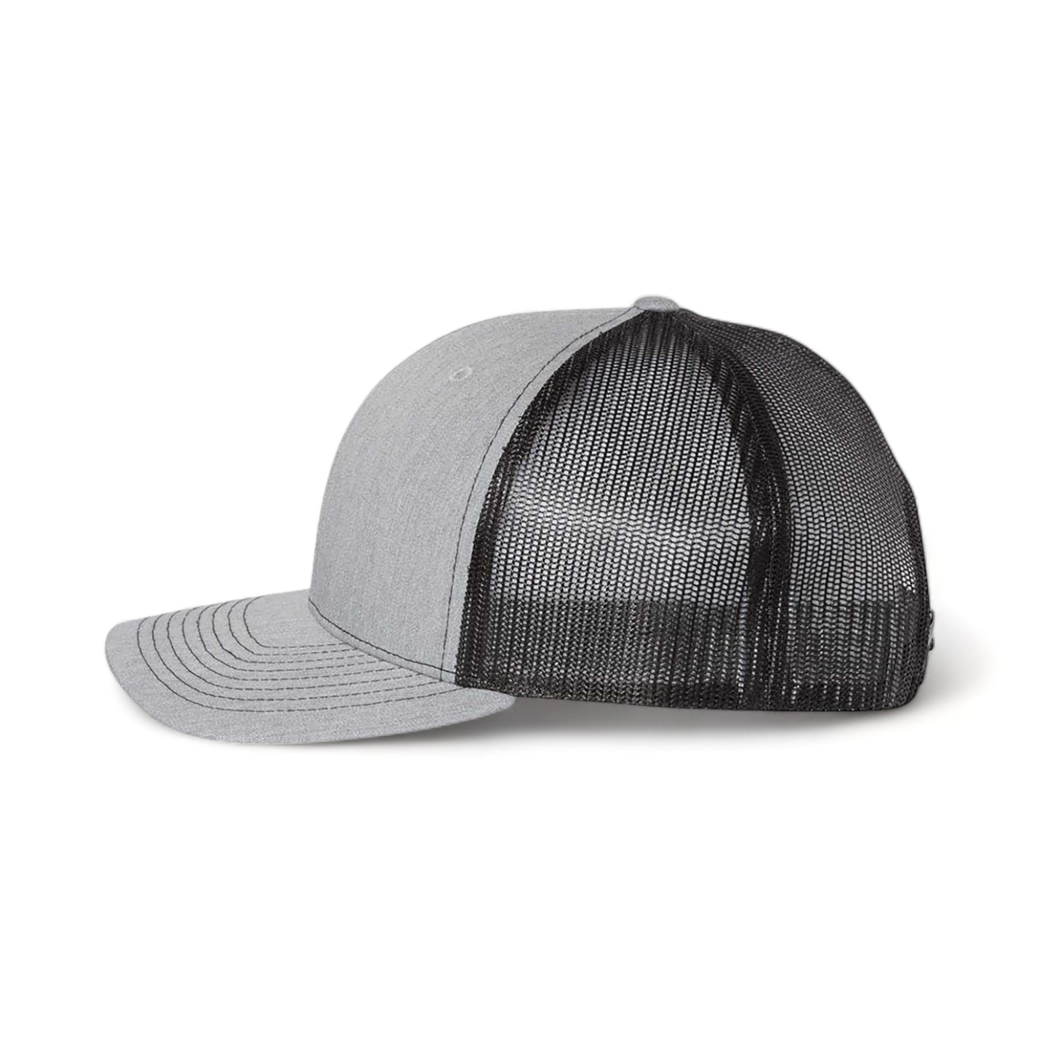 Side view of Richardson 112FP custom hat in heather grey and black