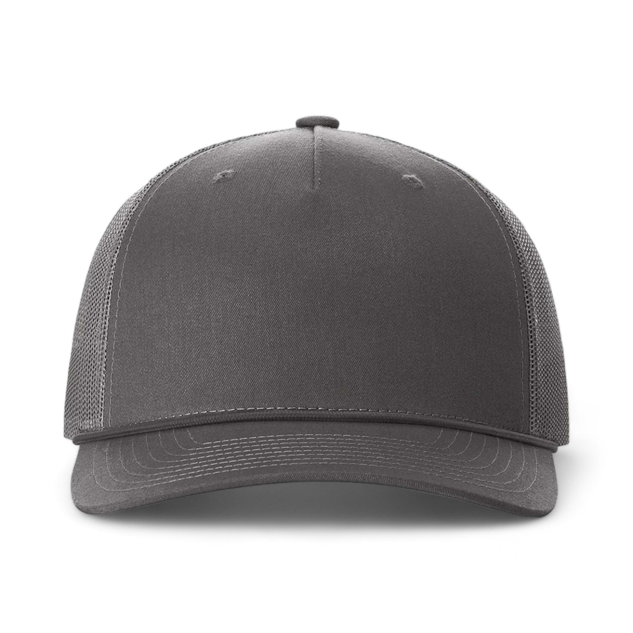 Front view of Richardson 112FPR custom hat in charcoal